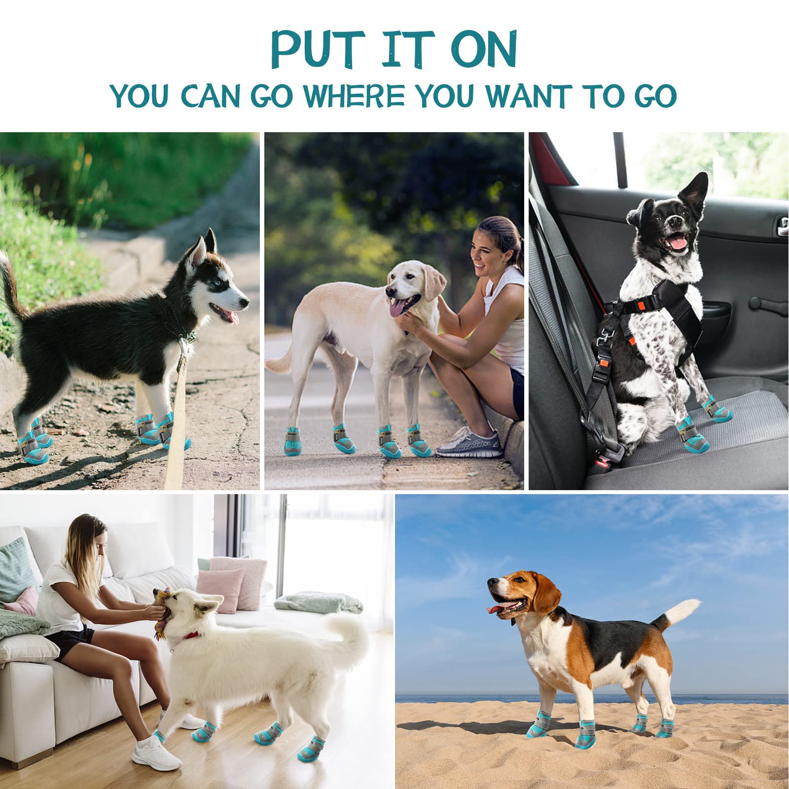 JZXOIVA dog shoes protect paws during rain and mud