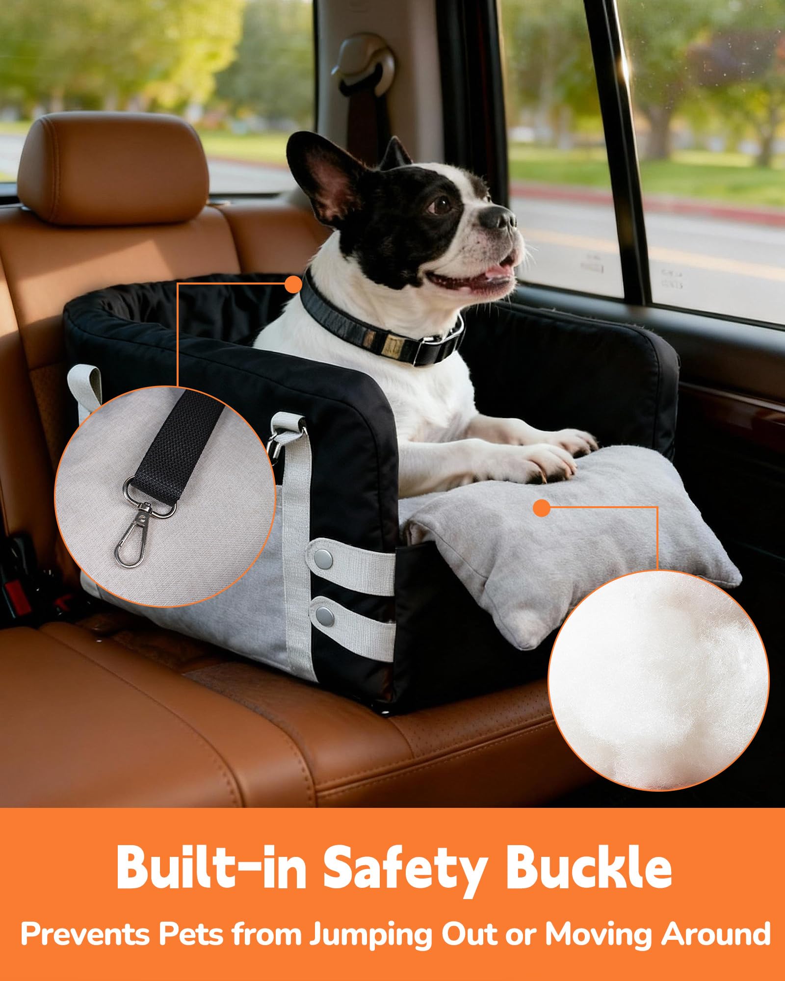 JZXOIVA Console Dog Seat removable cushion for easy cleaning