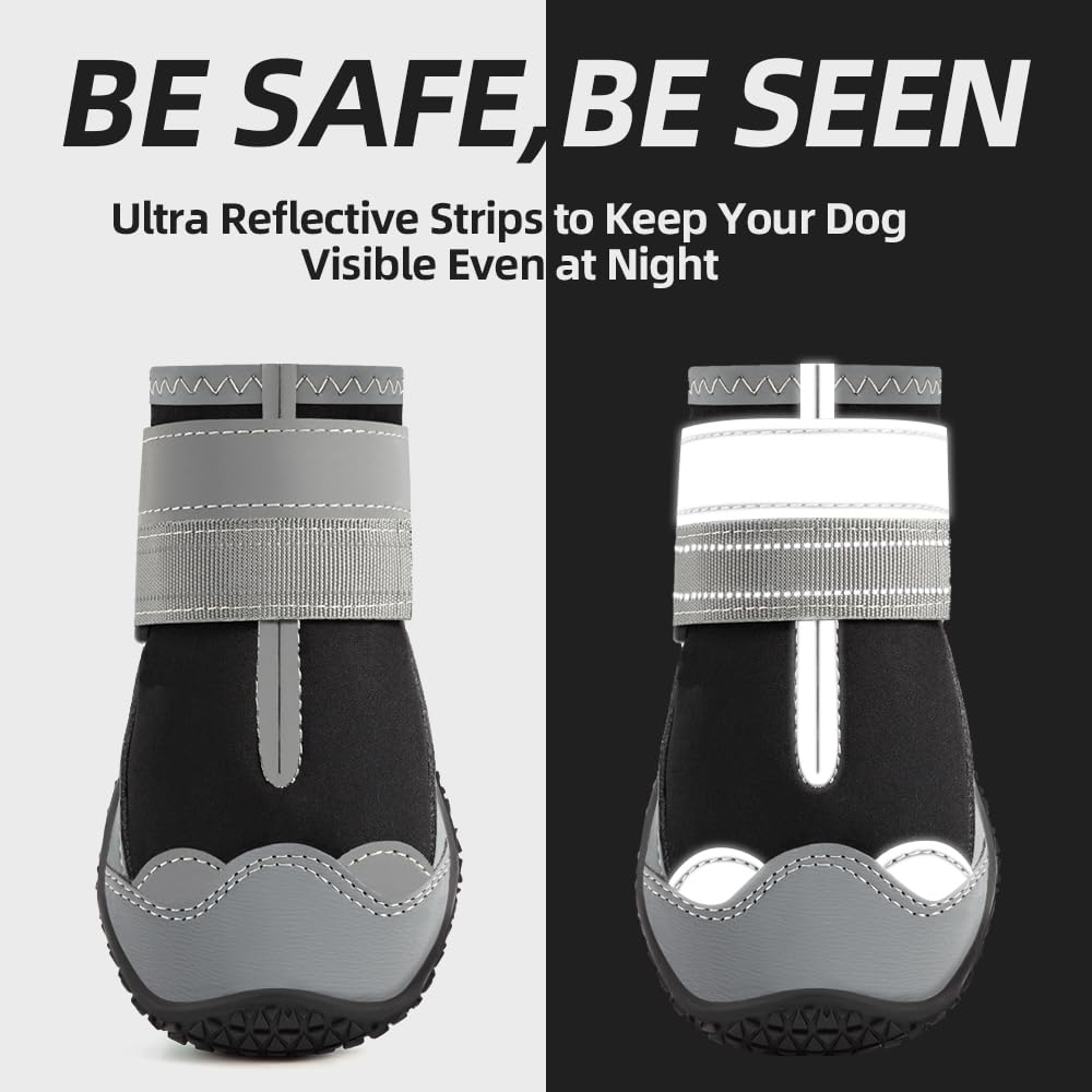 JZXOIVA hiking dog boots designed for rugged terrain and traction.