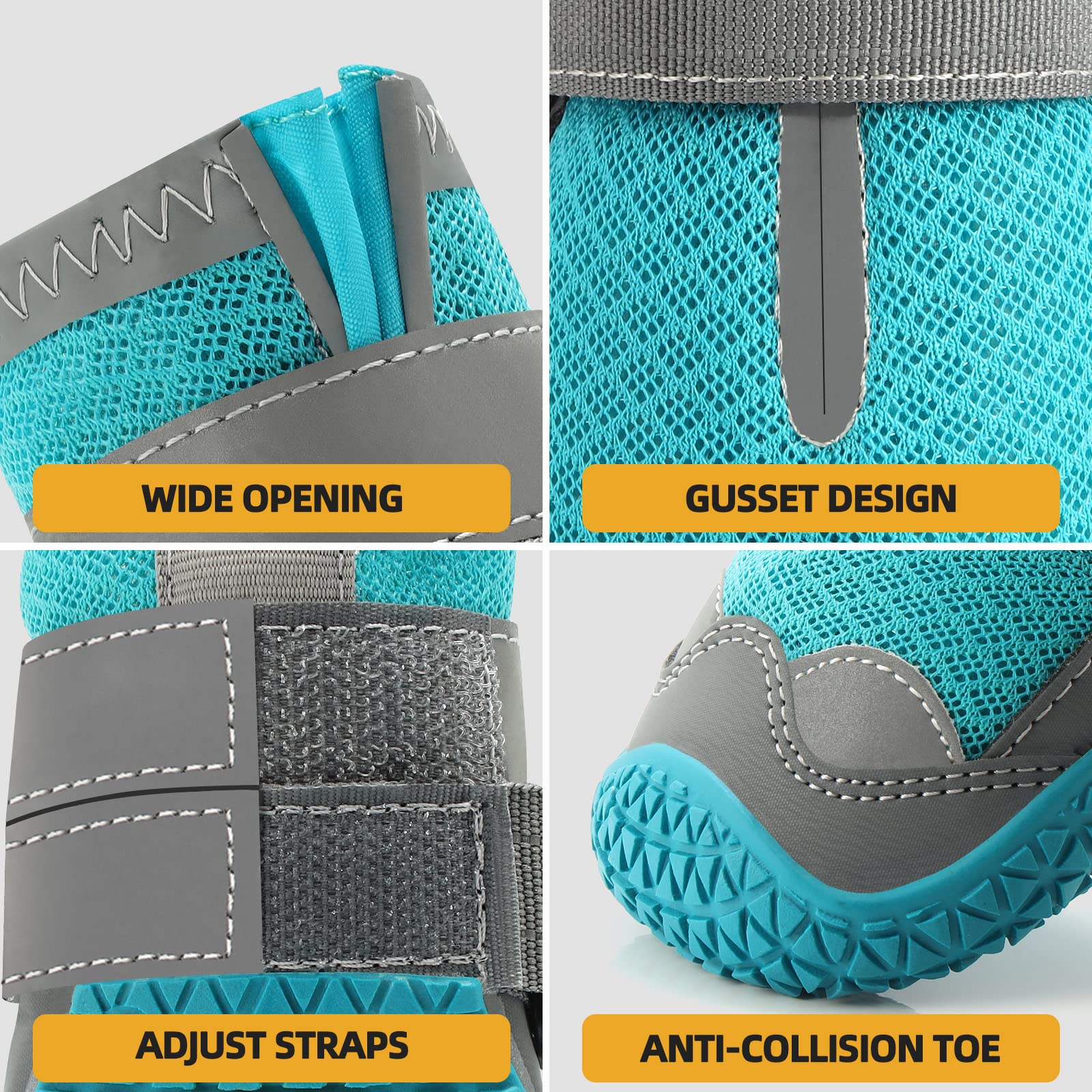 JZXOIVA paw protectors offer easy on/off with adjustable closures.