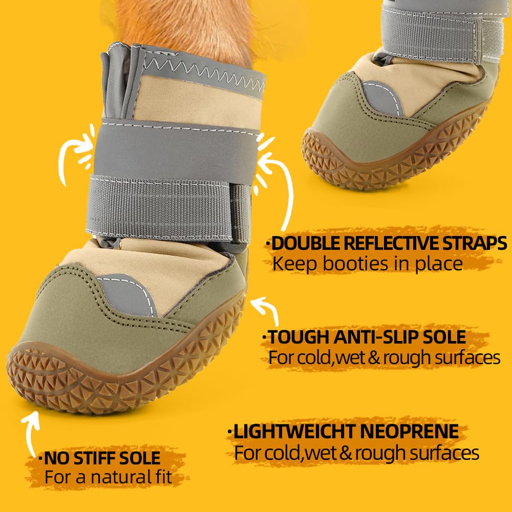 JZXOIVA dog boots ready for winter hiking and cold-weather outings