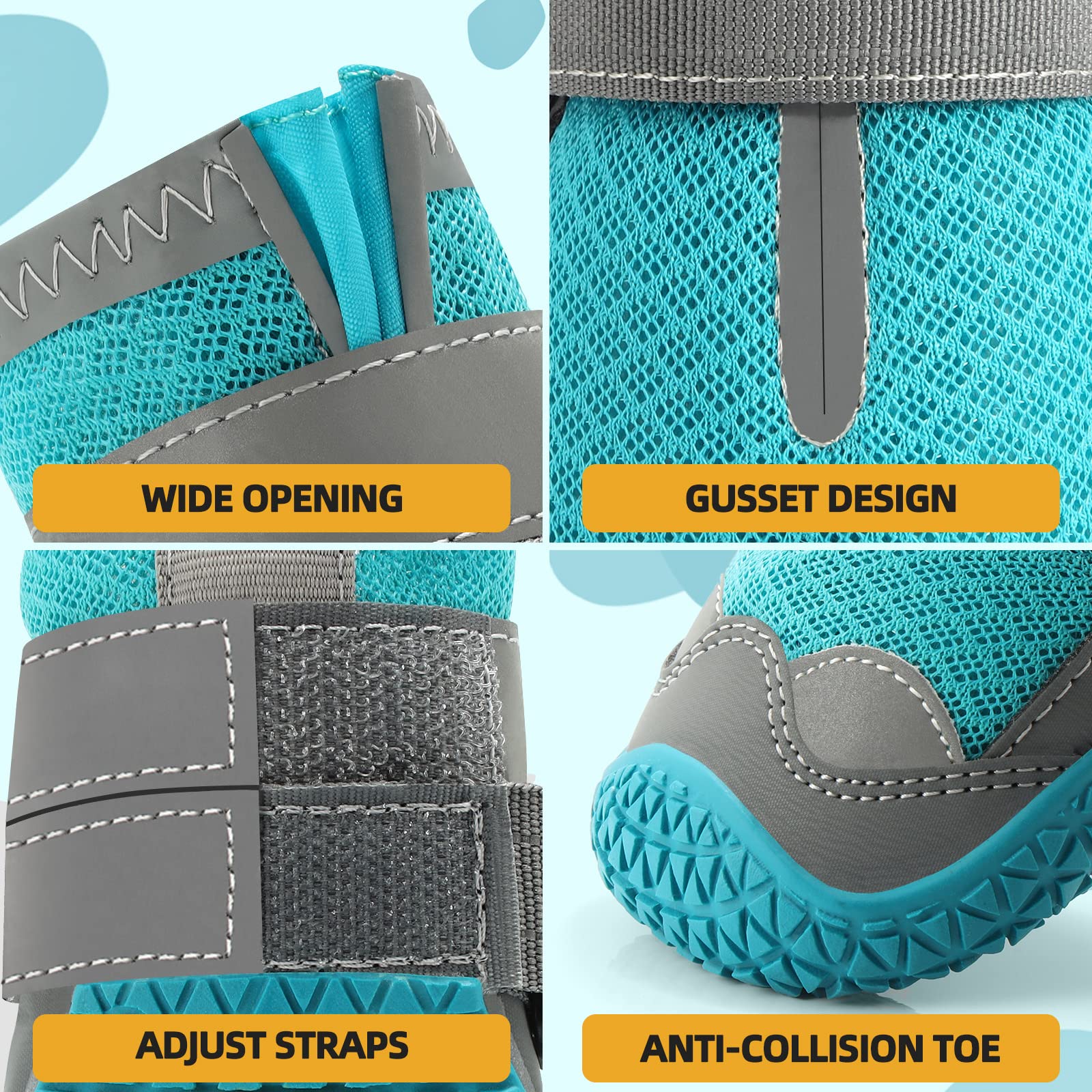 Winter-ready JZXOIVA dog boots protecting paws from snow and ice