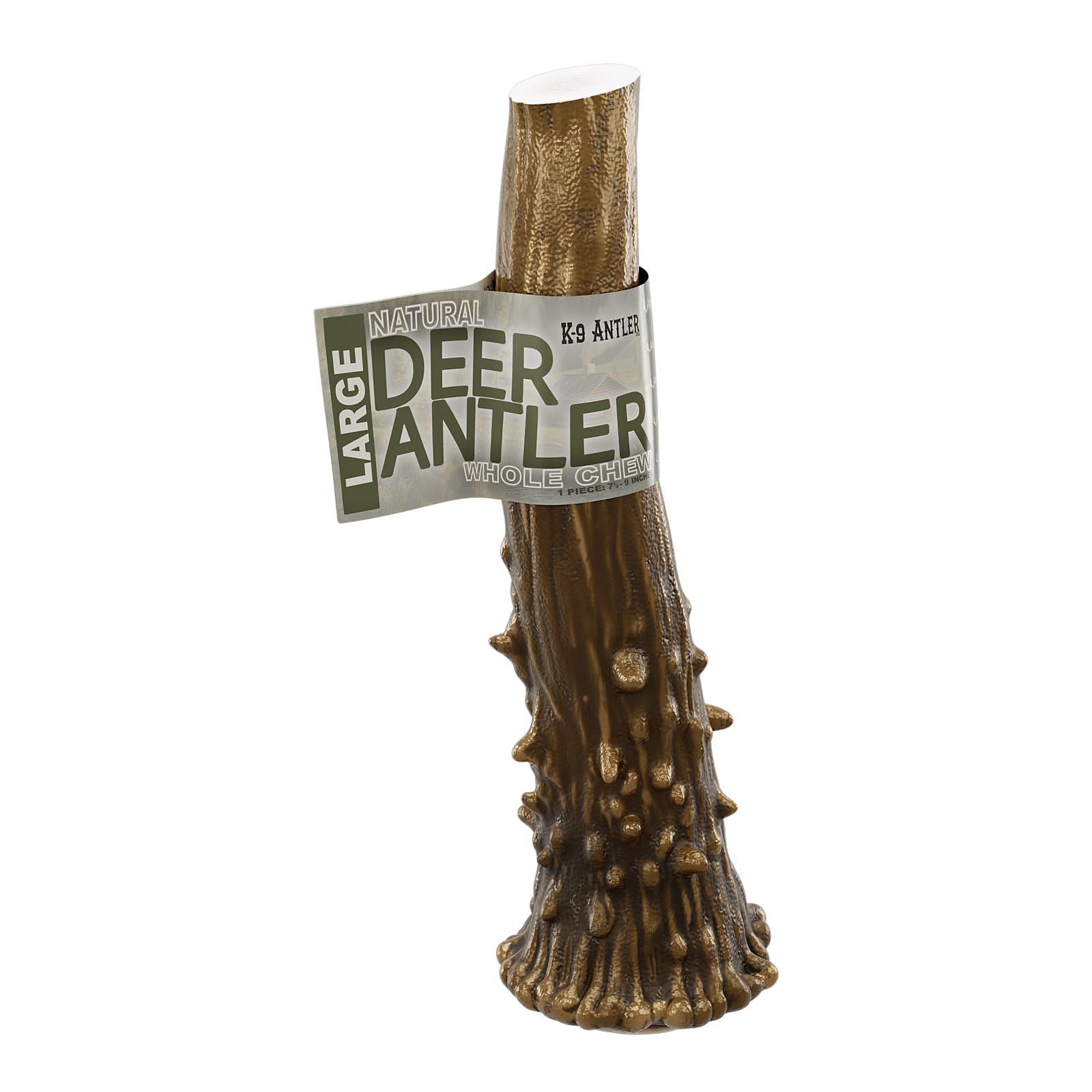 K-9 Antler Co. large whole deer antler for tough chewers, lasting durability.
