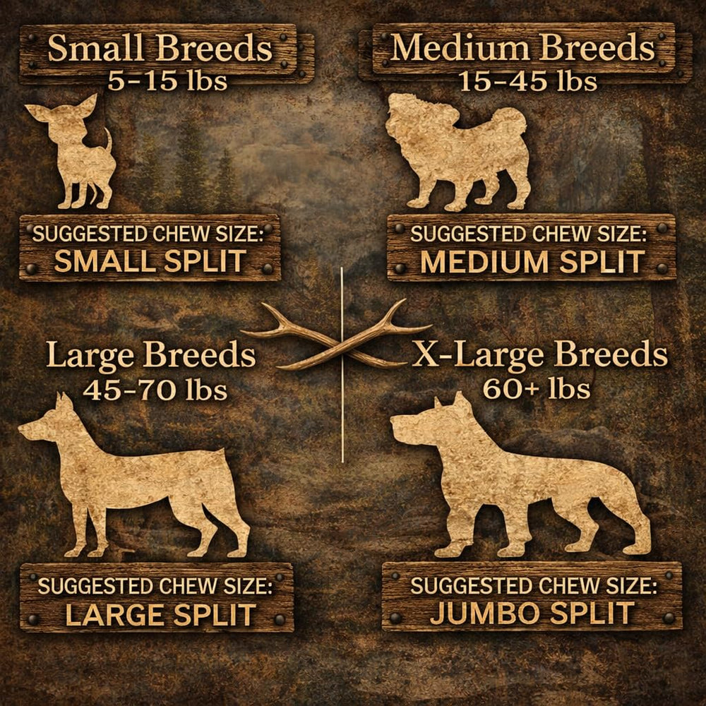 K-9 Antler Co. elk antlers large split USA-sourced—quality-checked for safety.