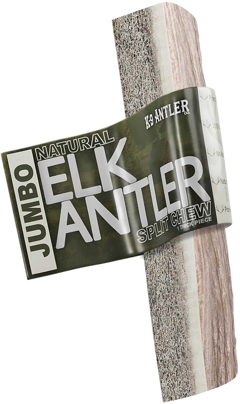 K-9 Antler Co. jumbo split elk antlers for dogs with marrow exposure for gentle puppy chews