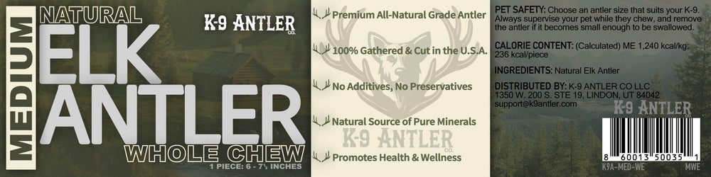 K-9 Antler Co. long-lasting durable chew for aggressive chewers.