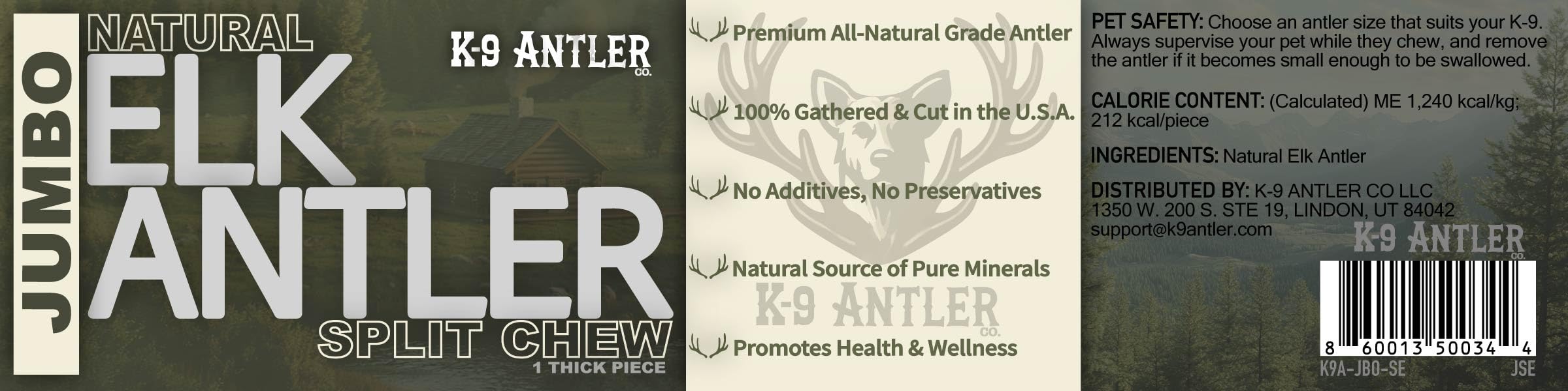 K-9 Antler Co. USA sourced elk antlers ready for supervised chewing
