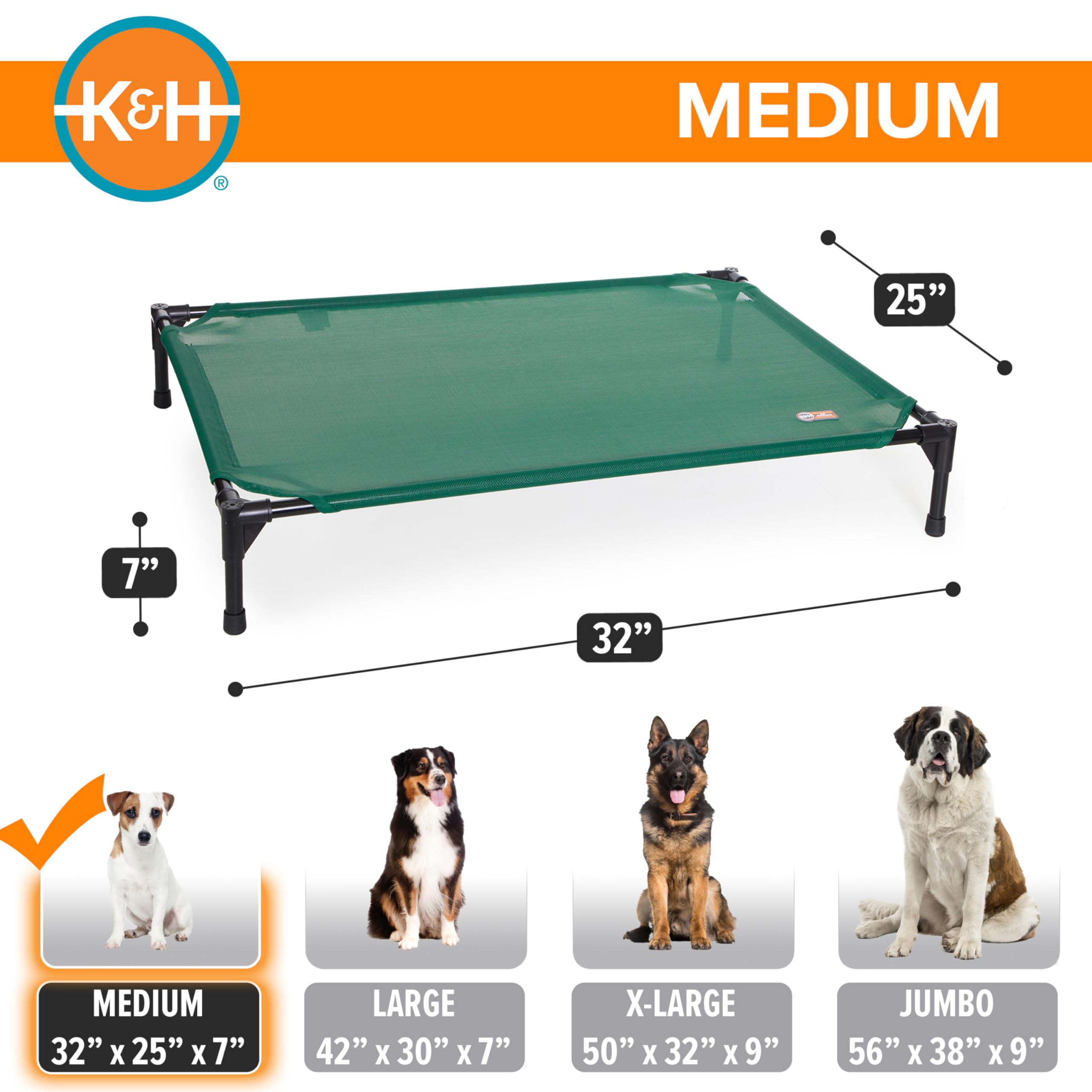 K&H portable metal frame setup ready for travel and outdoor use.