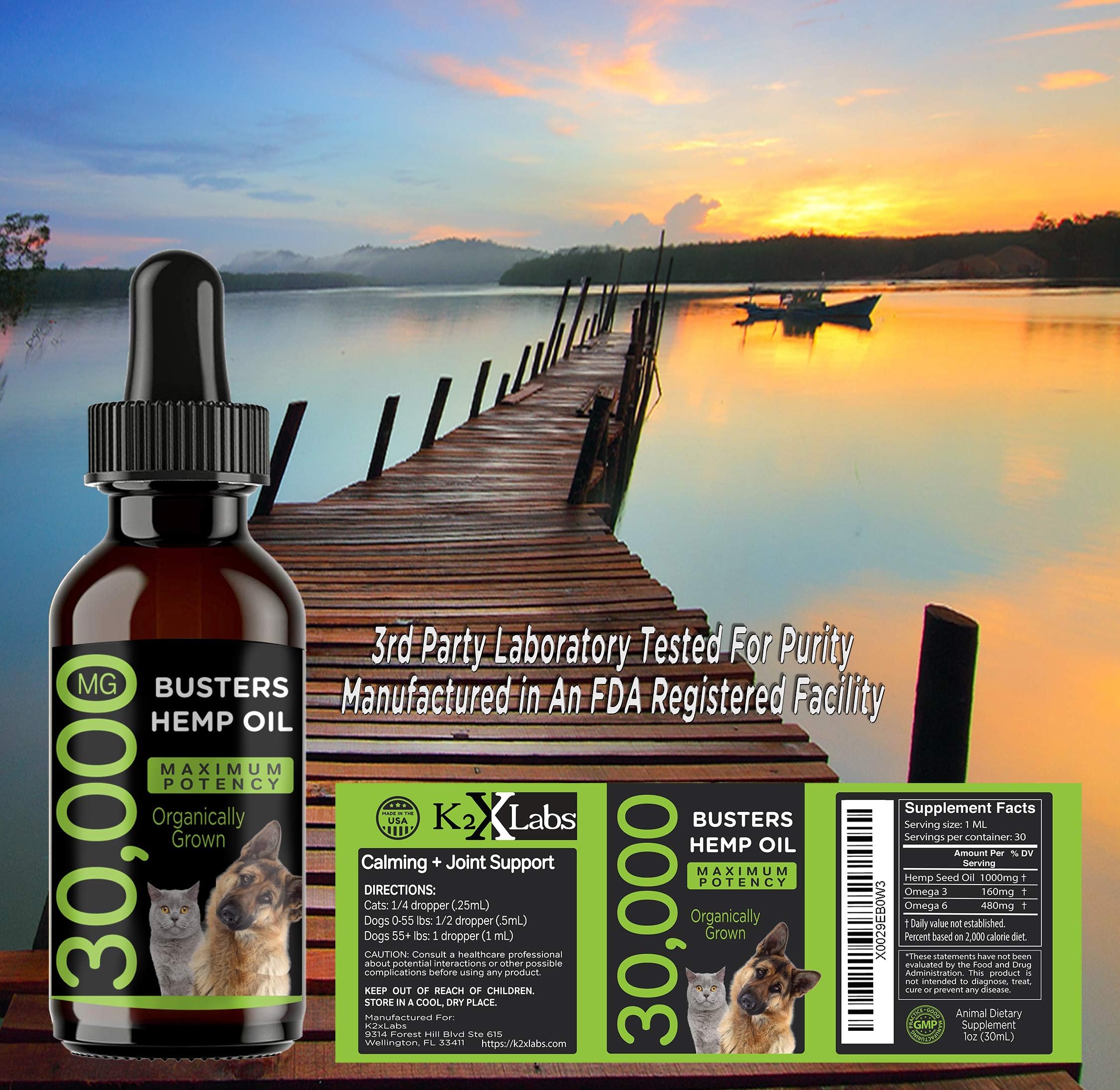 K2xLabs Busters dropper dosing for simple pet administration.