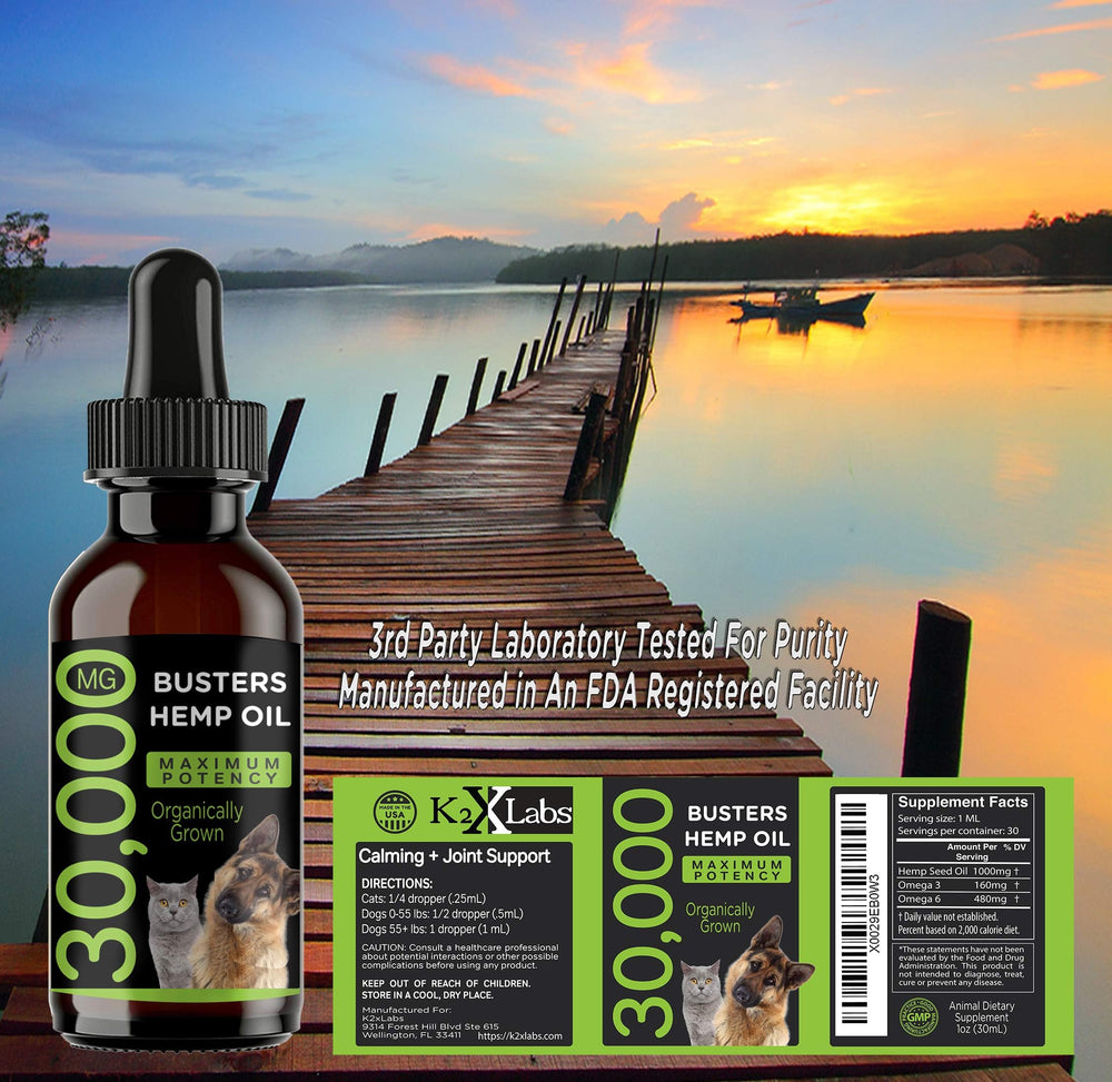 K2xLabs Busters dropper dosing for simple pet administration.