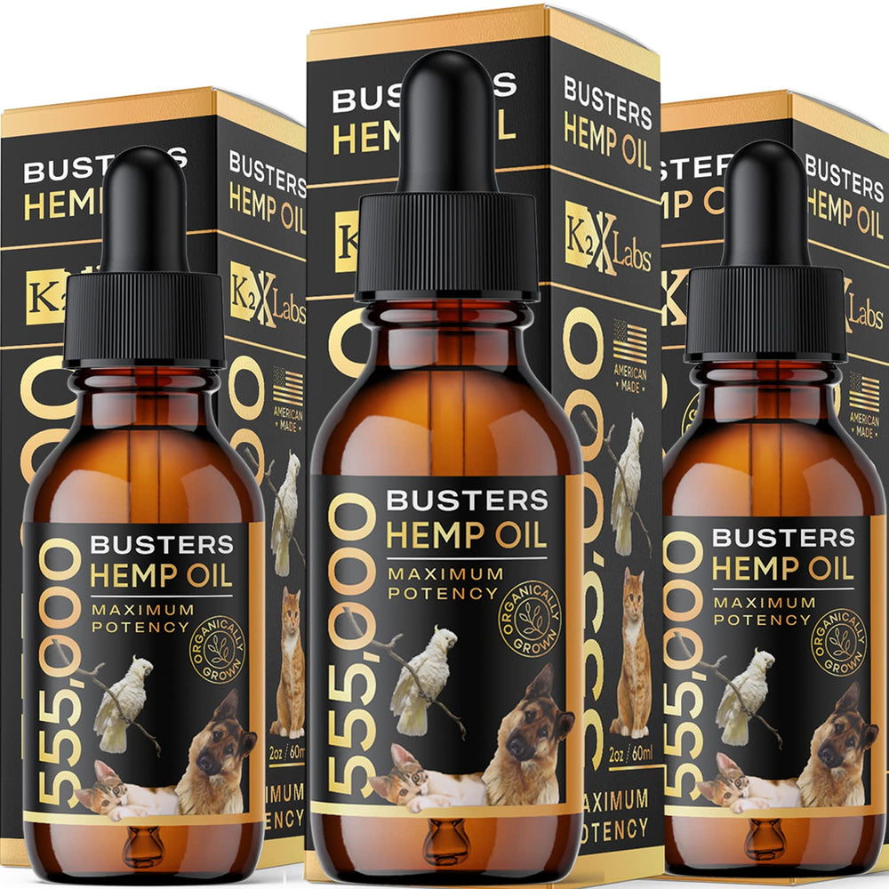 K2xLabs Busters hemp oil for dogs in 60ml bottle ready for daily joint support