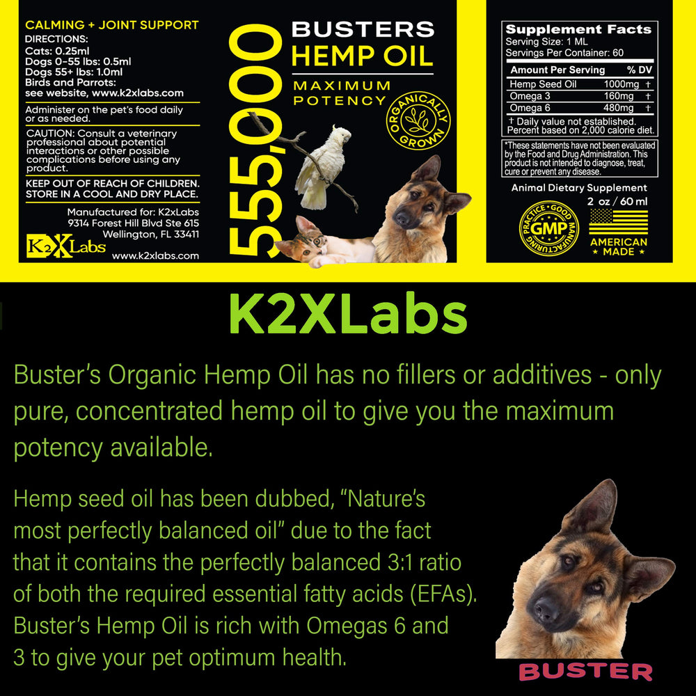 K2xLabs Busters packaging box showing three 60ml bottles