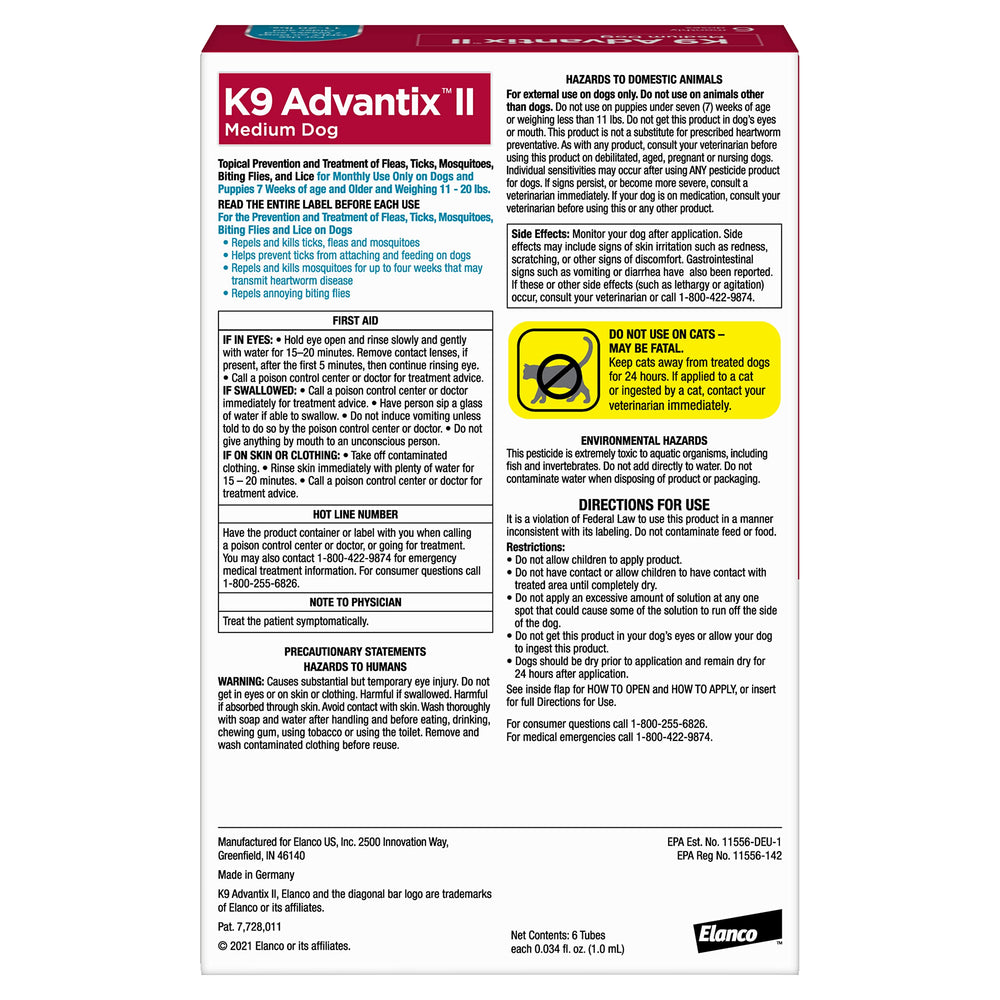 K9 Advantix II 6-dose pack highlights monthly, easy protection.