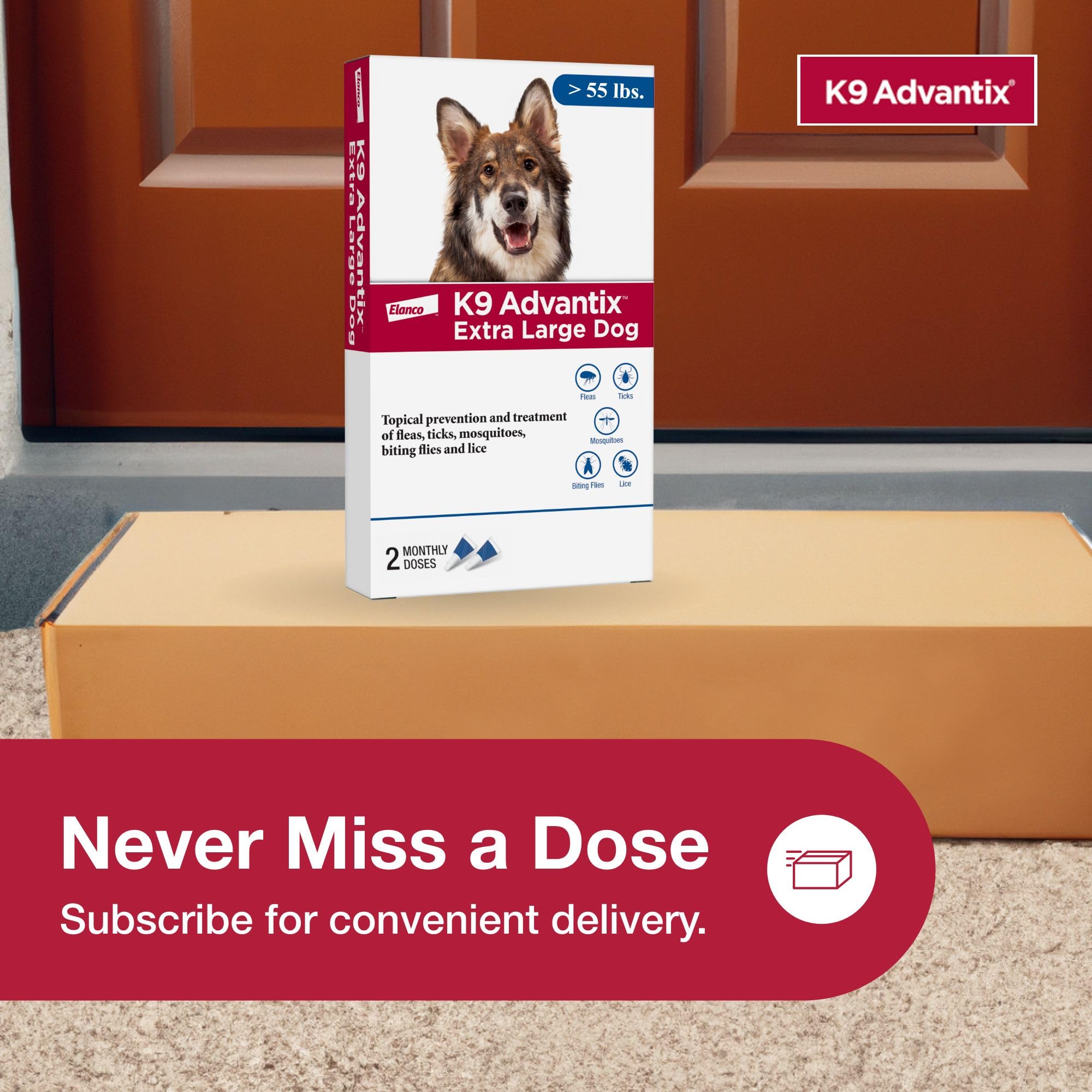 K9 Advantix Extra Large packaging on shelf emphasizes value.