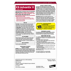 K9 Advantix II large dog bottle label highlights fragrance-free formula.