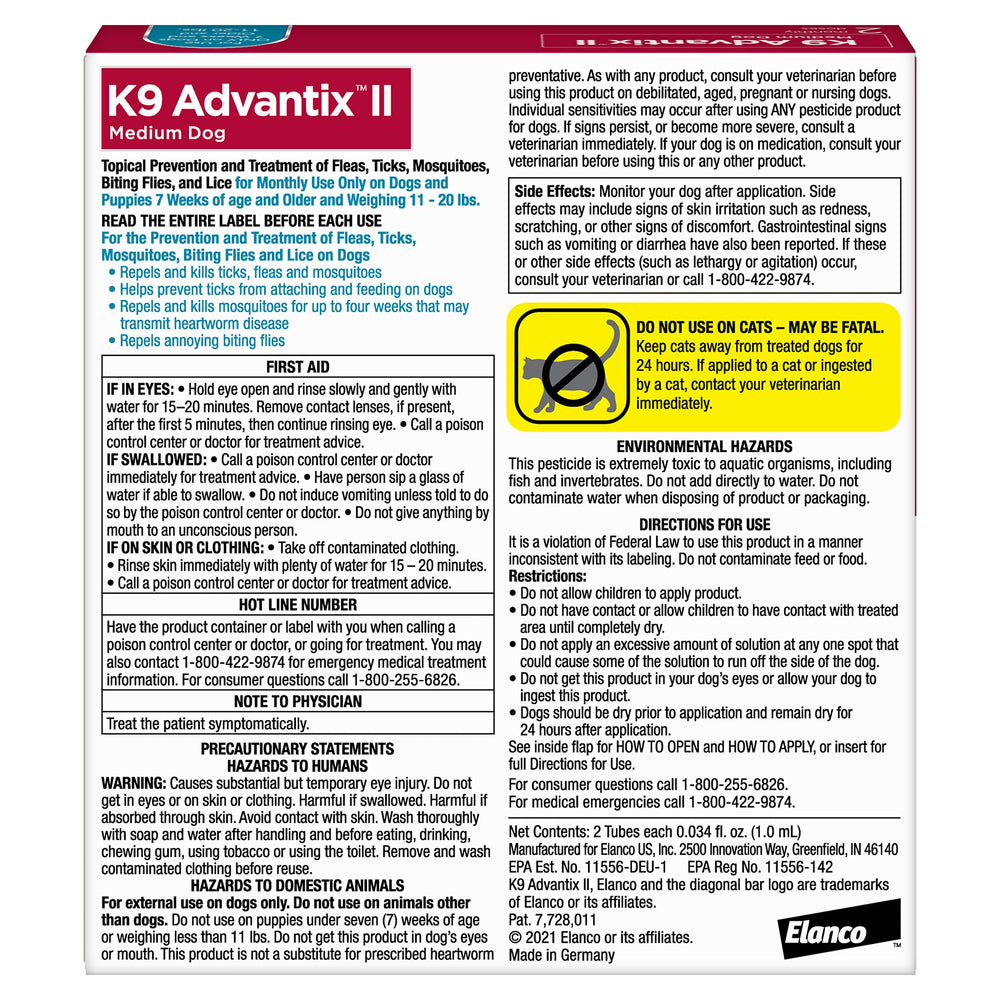 K9 Advantix II medium dog spot-on application close-up demonstrates easy monthly protection.