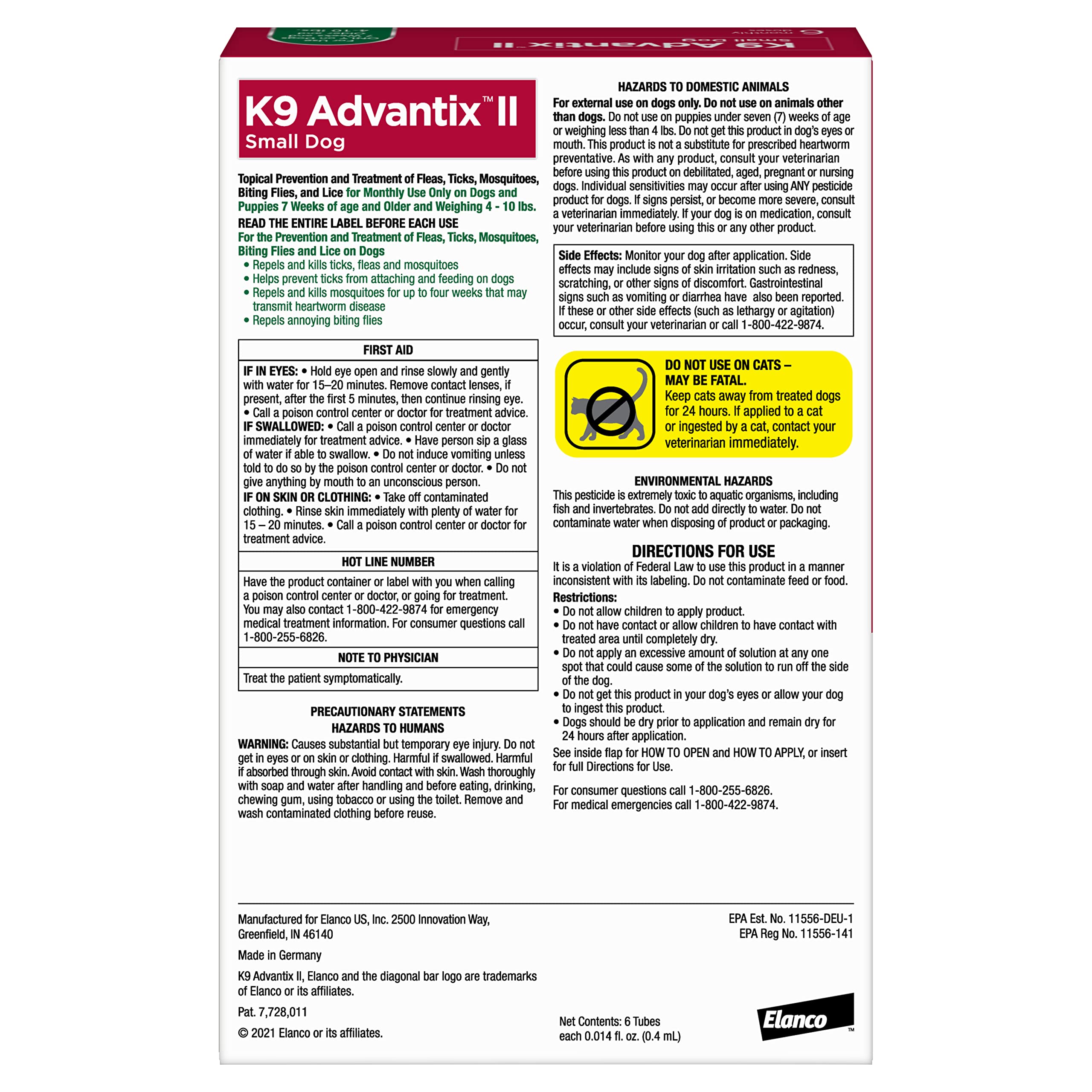 K9 Advantix II small-dog spot-on application for quick protection.