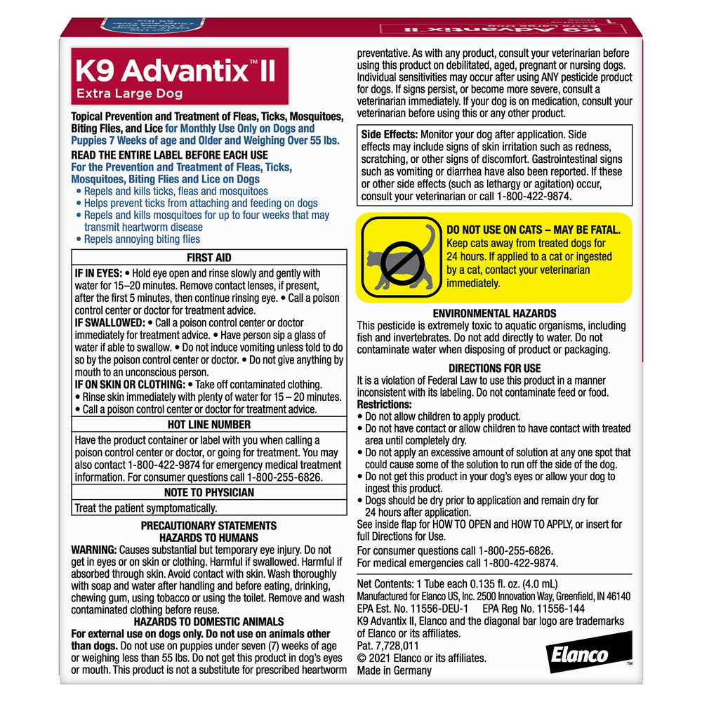 K9 Advantix II XL applying on dog's back for protection.