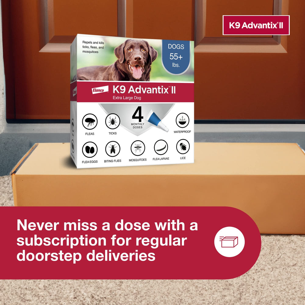 Vet-recommended K9 Advantix II XL supports dogs over 55 pounds for pest defense.
