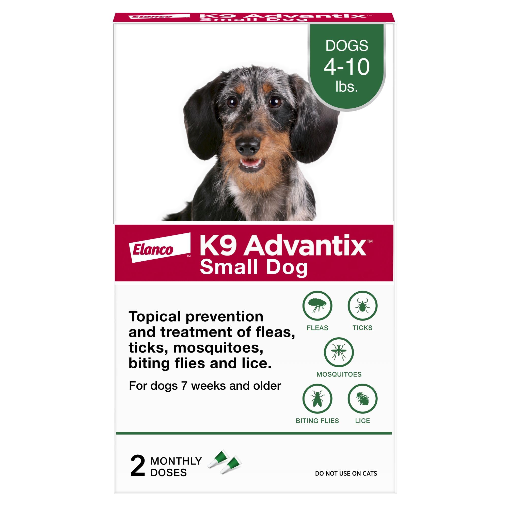 K9 Advantix small dog bottle application showing fast topical protection.