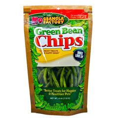 K9 Granola Factory Green Bean Chips close-up, a simple four-ingredient snack.