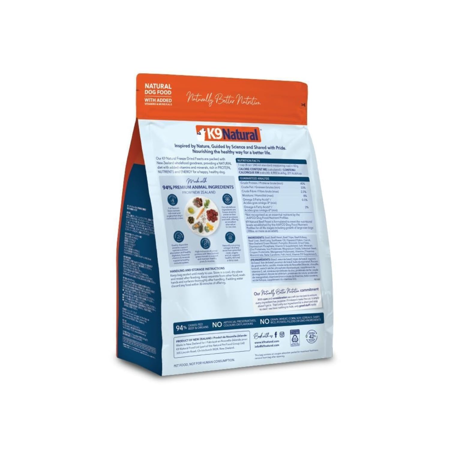 K9 Natural 17.6 oz pack showcases convenient, ongoing feeding