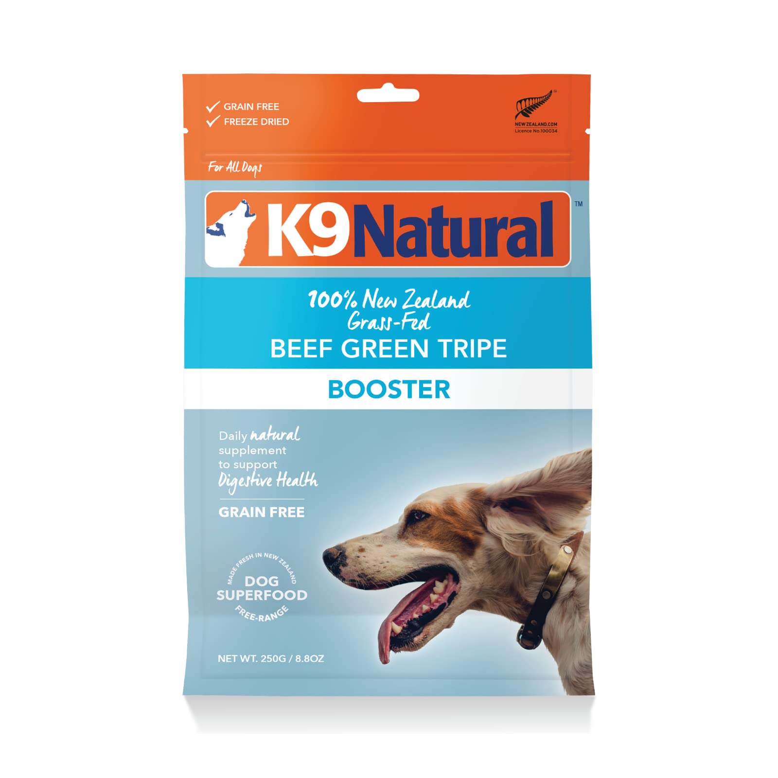 K9 Natural beef green tripe topper bottle boosts flavor and digestion support.