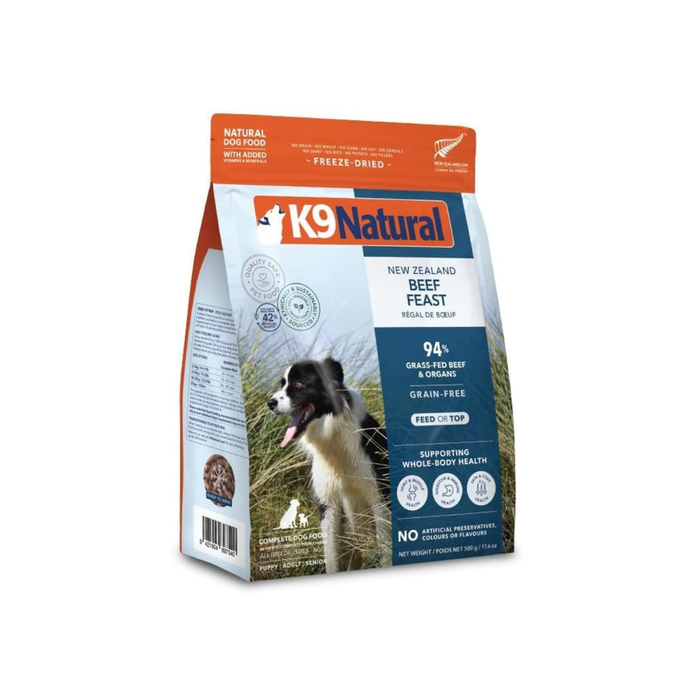 K9 Natural grass-fed beef aroma suggesting savory flavor dogs enjoy