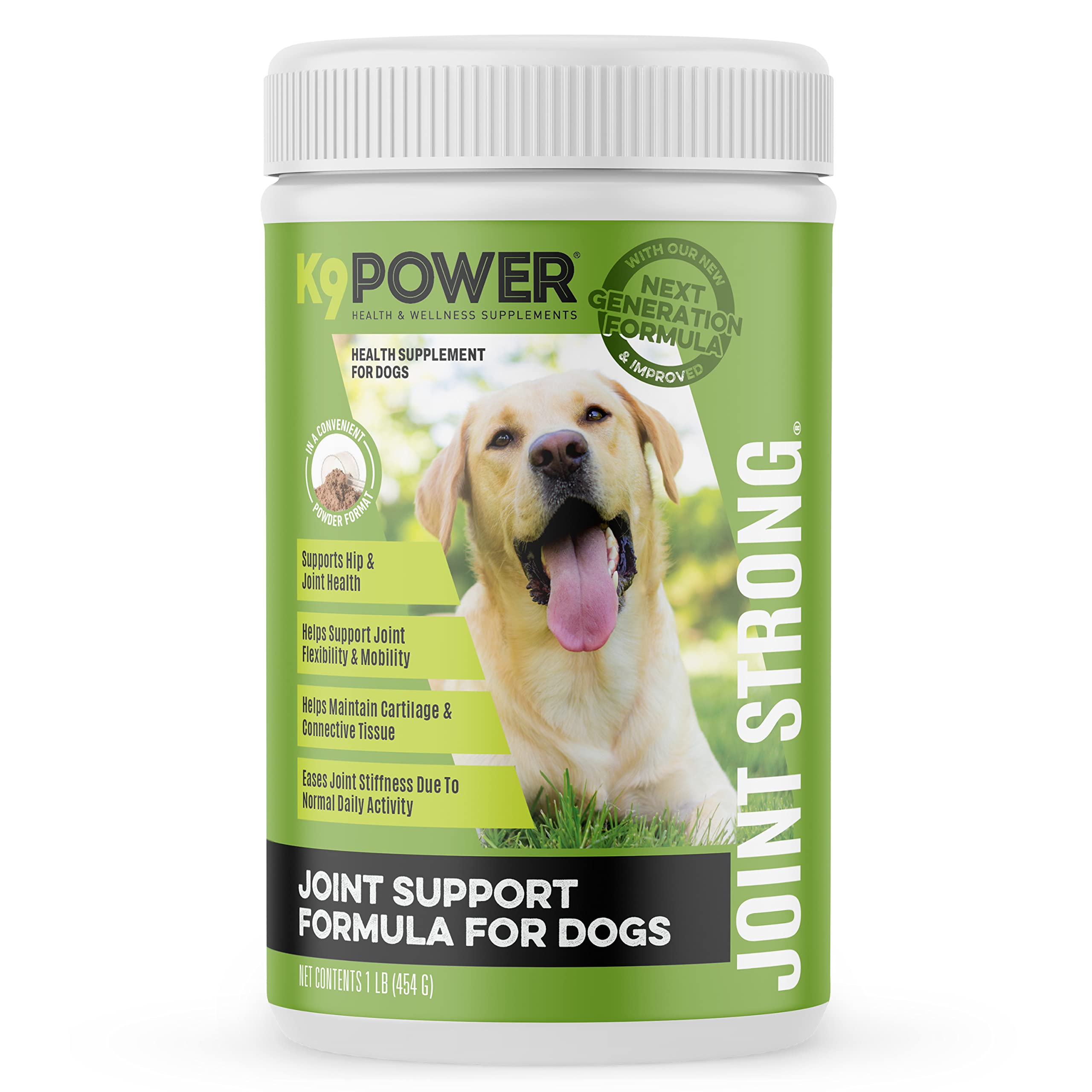 K9 Power Joint Strong bottle front highlighting packaging for joint support.