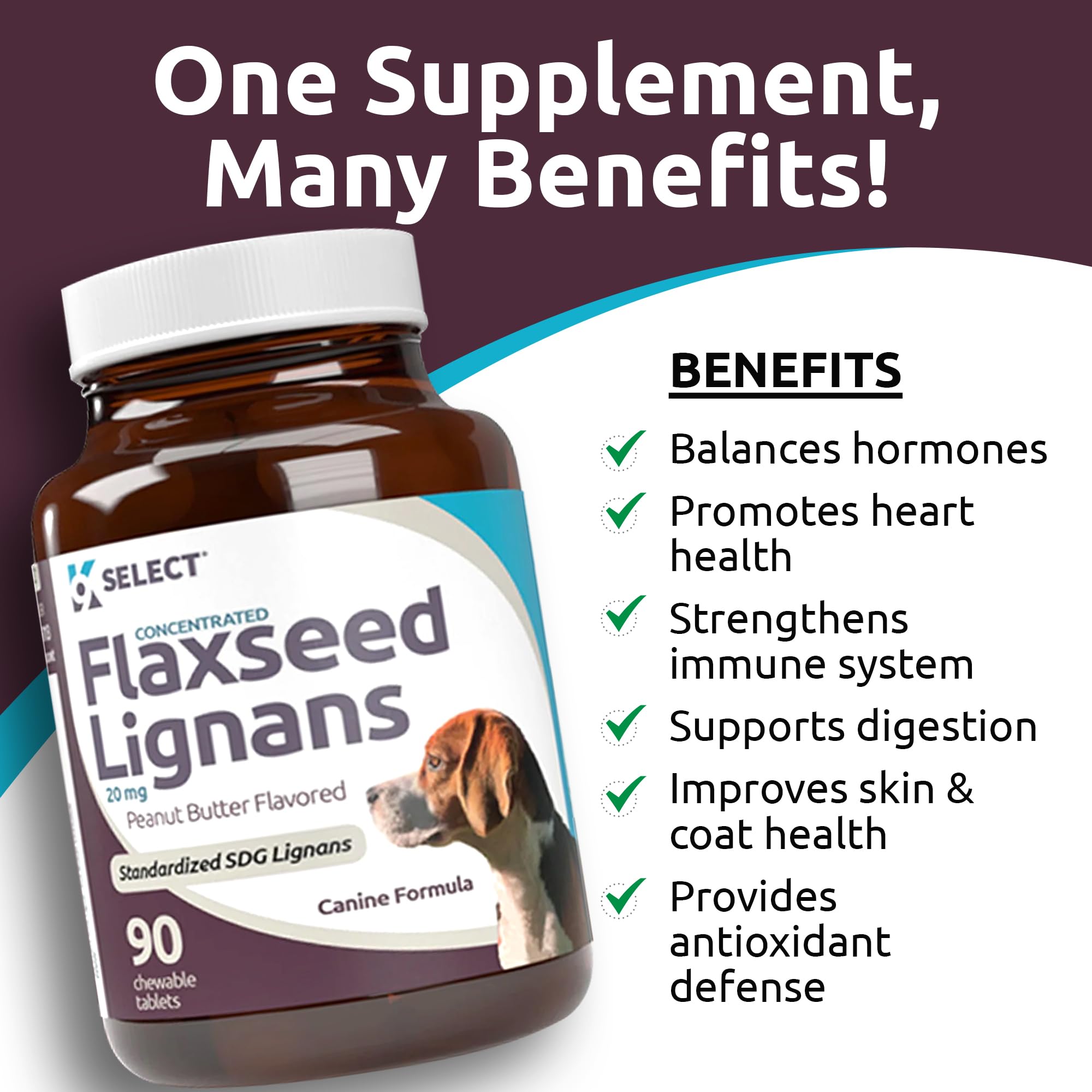 K9 Select bottle with chews, convenient daily supplement for dogs