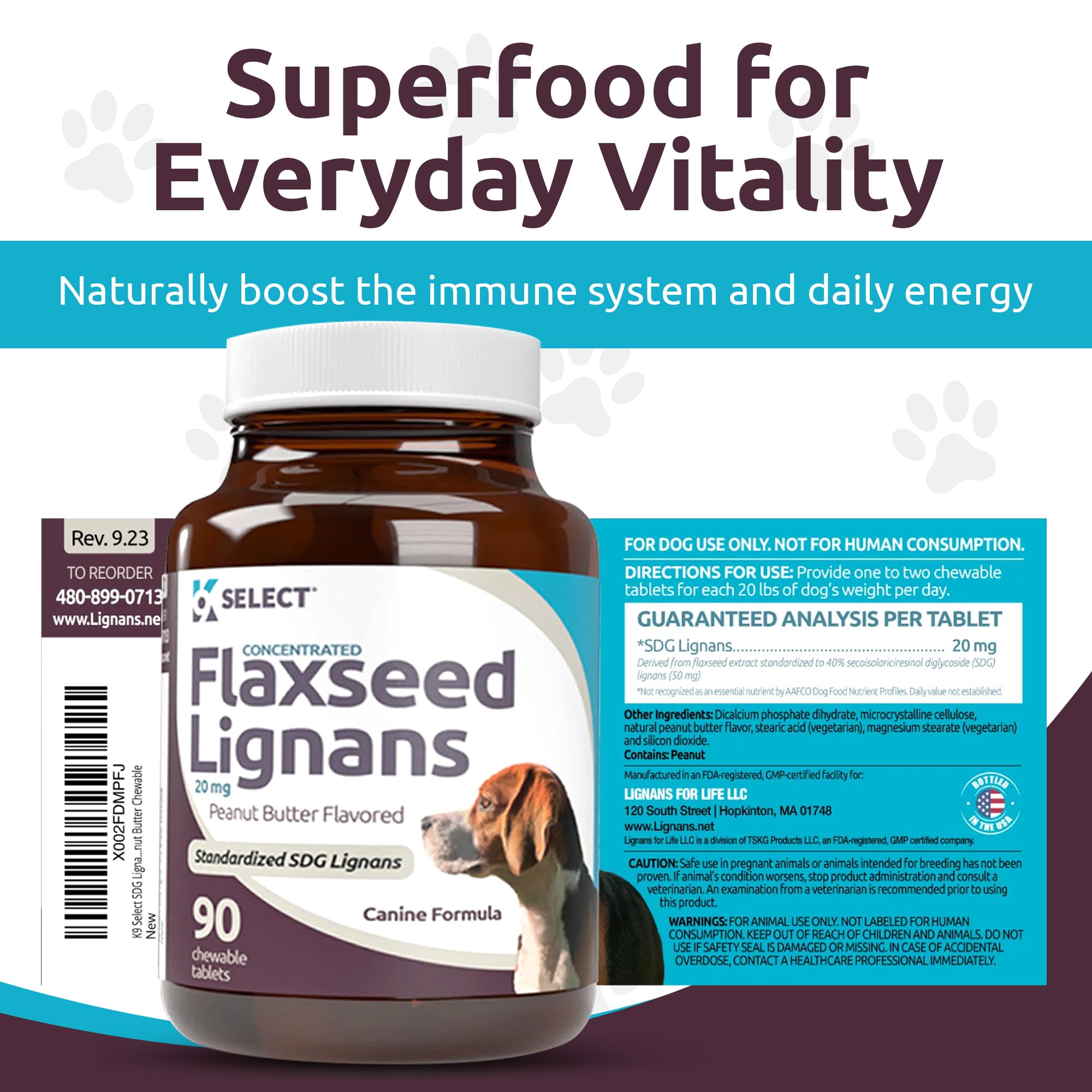 K9 Select immune-support tablet close-up suggesting antioxidant benefits for dogs