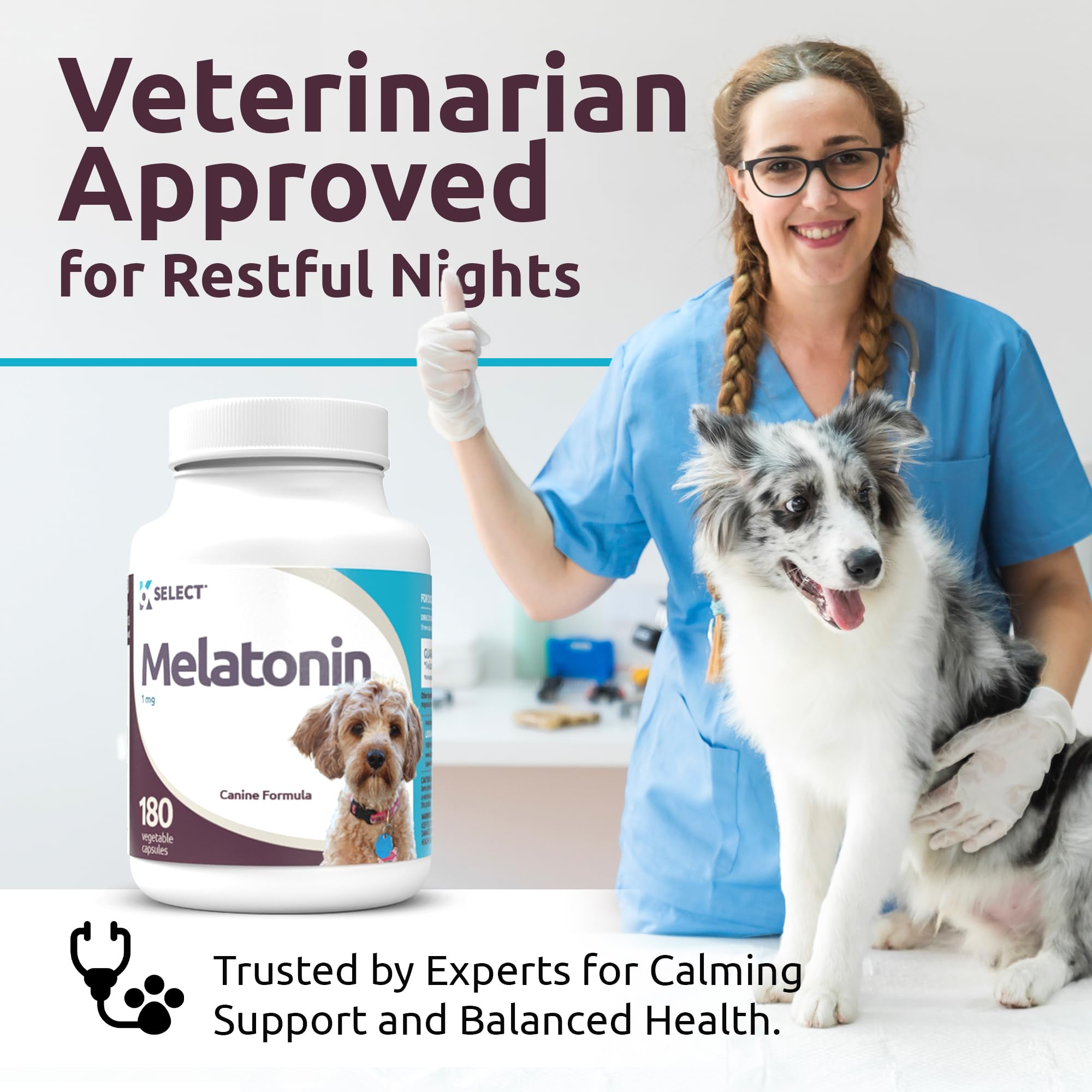 K9 Select Melatonin daily health capsules supporting overall wellness routines.