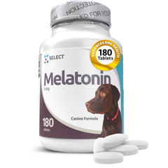 K9 Select melatonin dog tablets bottle image promoting calm and balanced sleep