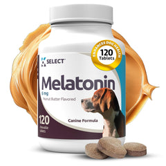 K9 Select melatonin large dog bottle promotes a calming routine.