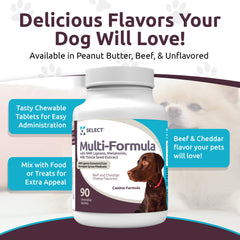K9 Select milk thistle dog supplement large-breed bottle.