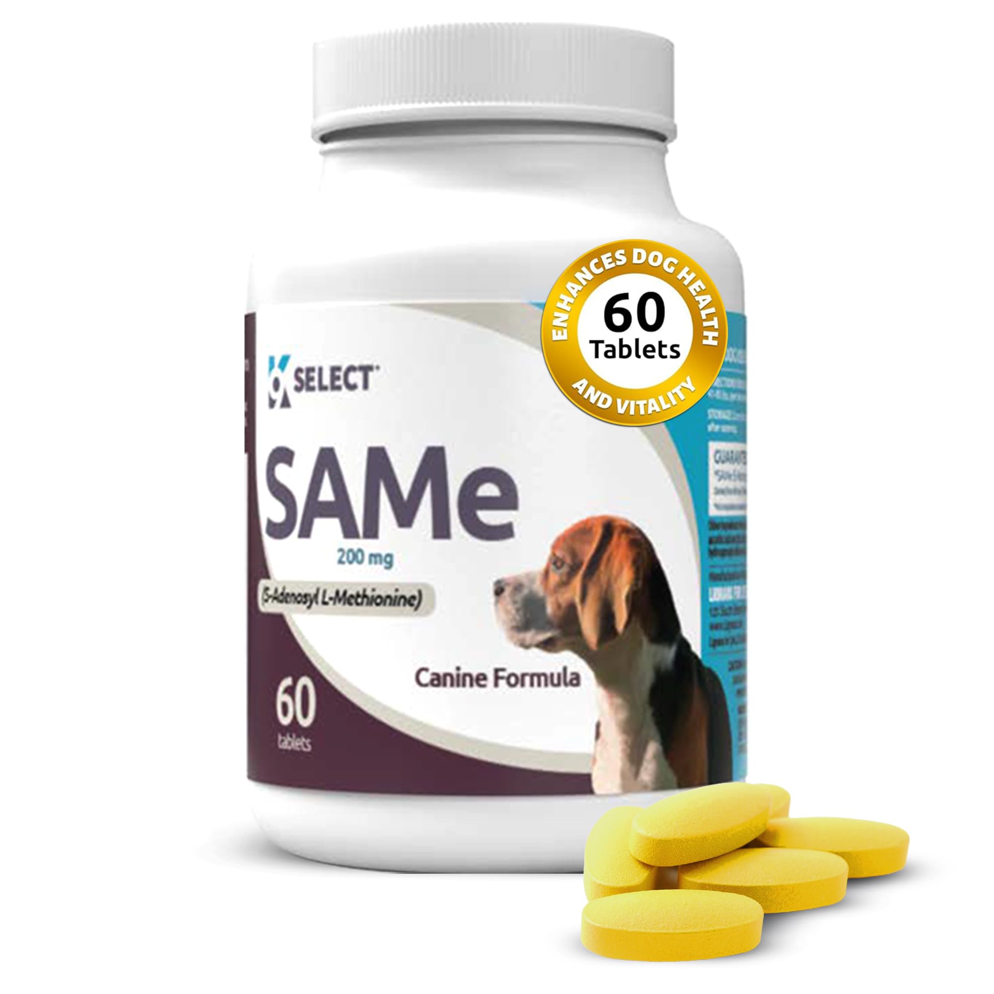 K9 Select SAM-e bottle front view for mood and mobility support.