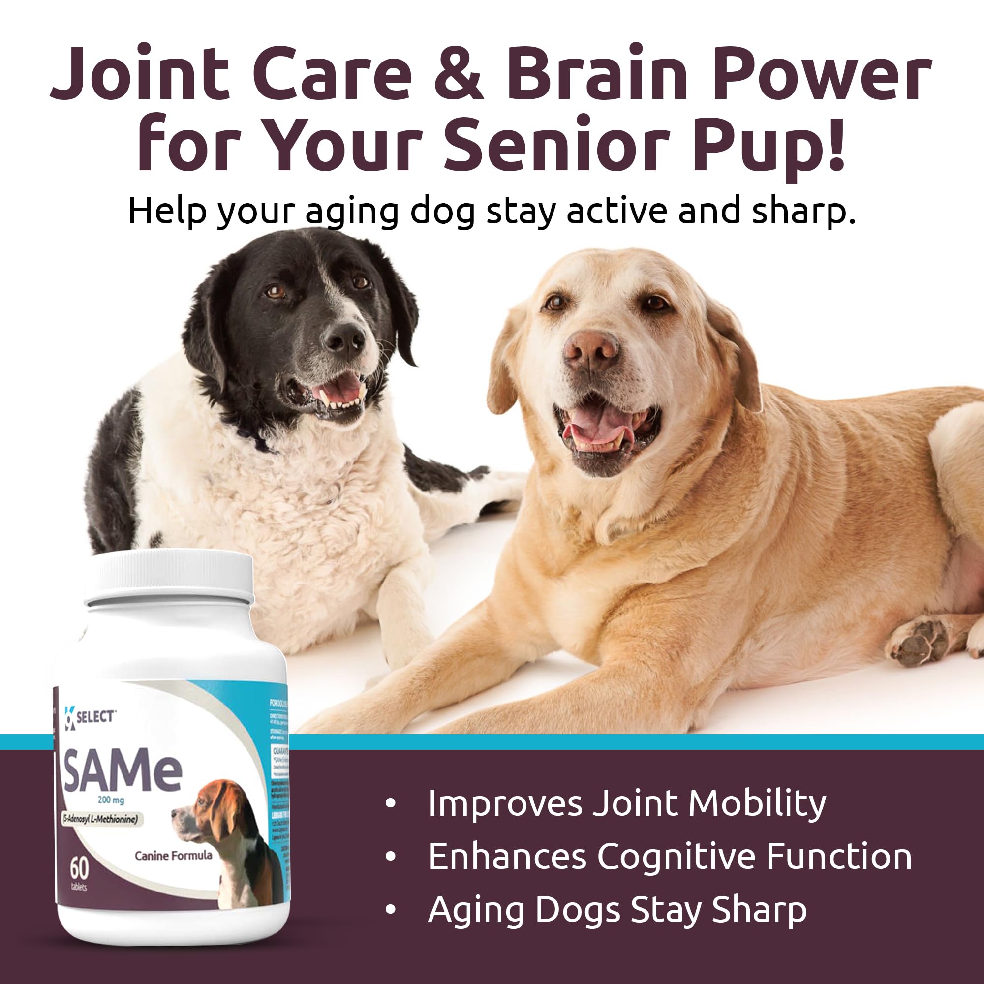K9 Select SAM-e enteric-coated tablet designed for better absorption.