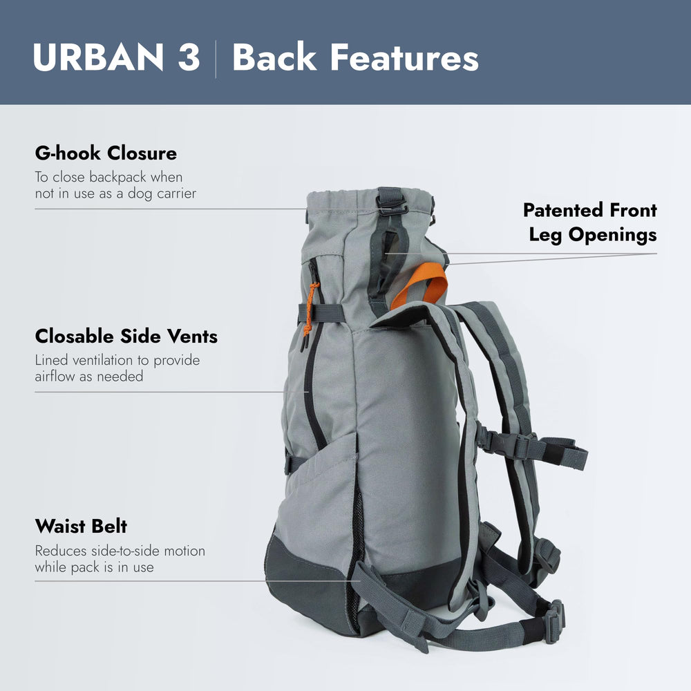 K9 Sport Sack Urban 3 concrete padded-shoulder for comfortable carry.