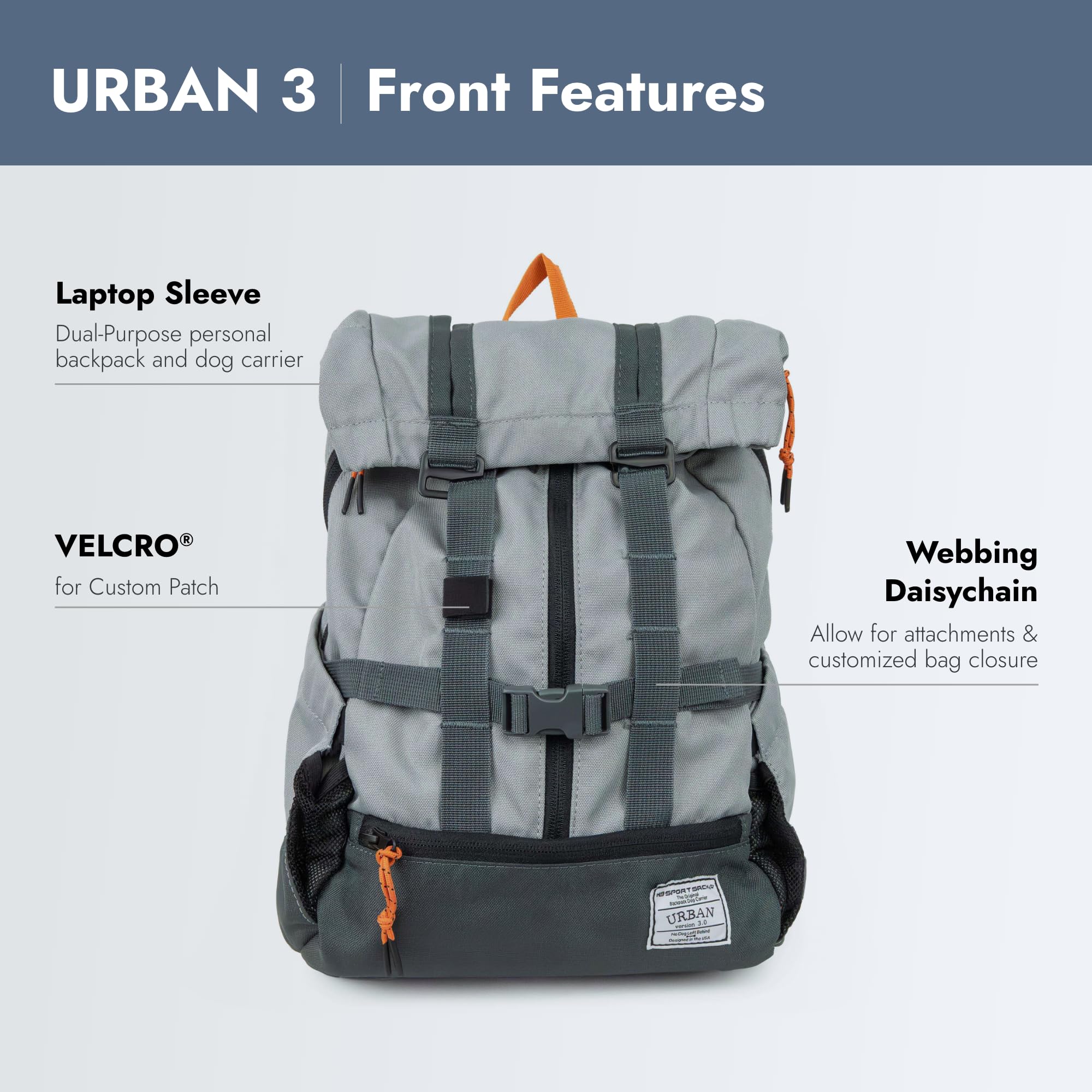 K9 Sport Sack Urban 3 concrete ventilated-sides for air flow.