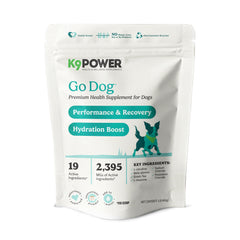 K9Power Go Dog hydration bottle pour shows easy refueling during active play.