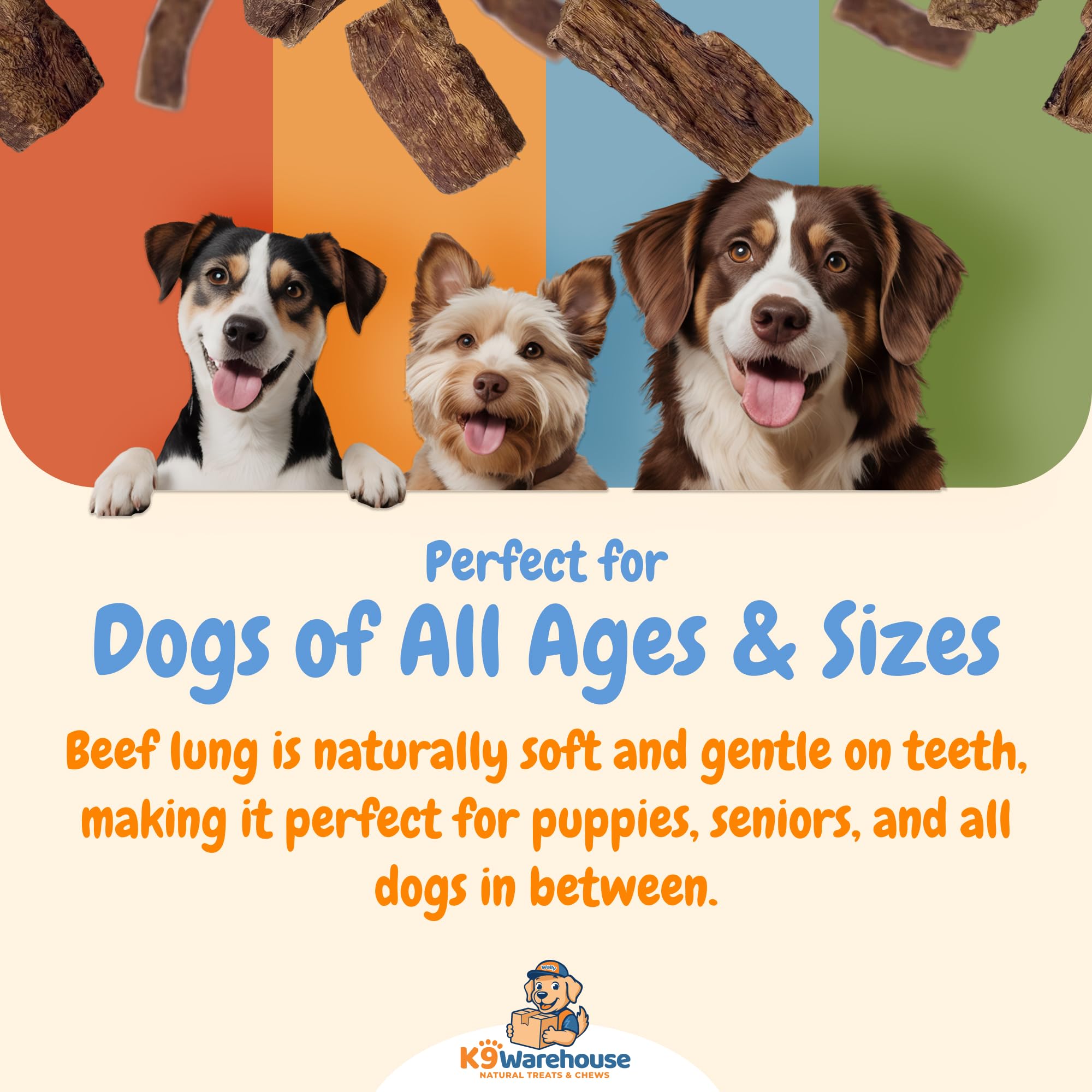 K9warehouse USA-made beef lung treats ensuring quality and safety.