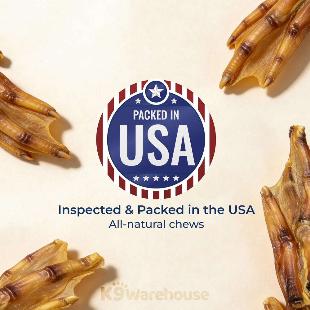 K9warehouse duck feet protein snack highlighting natural single-ingredient appeal