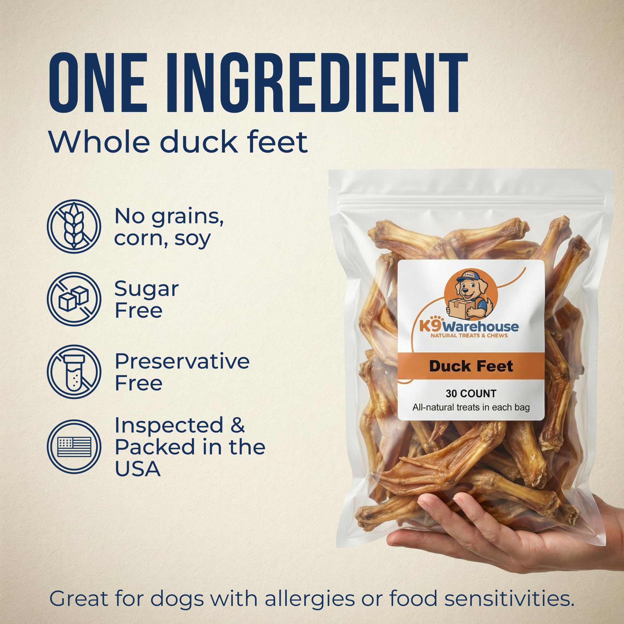 K9warehouse duck feet tasty treat ideal for daily moments