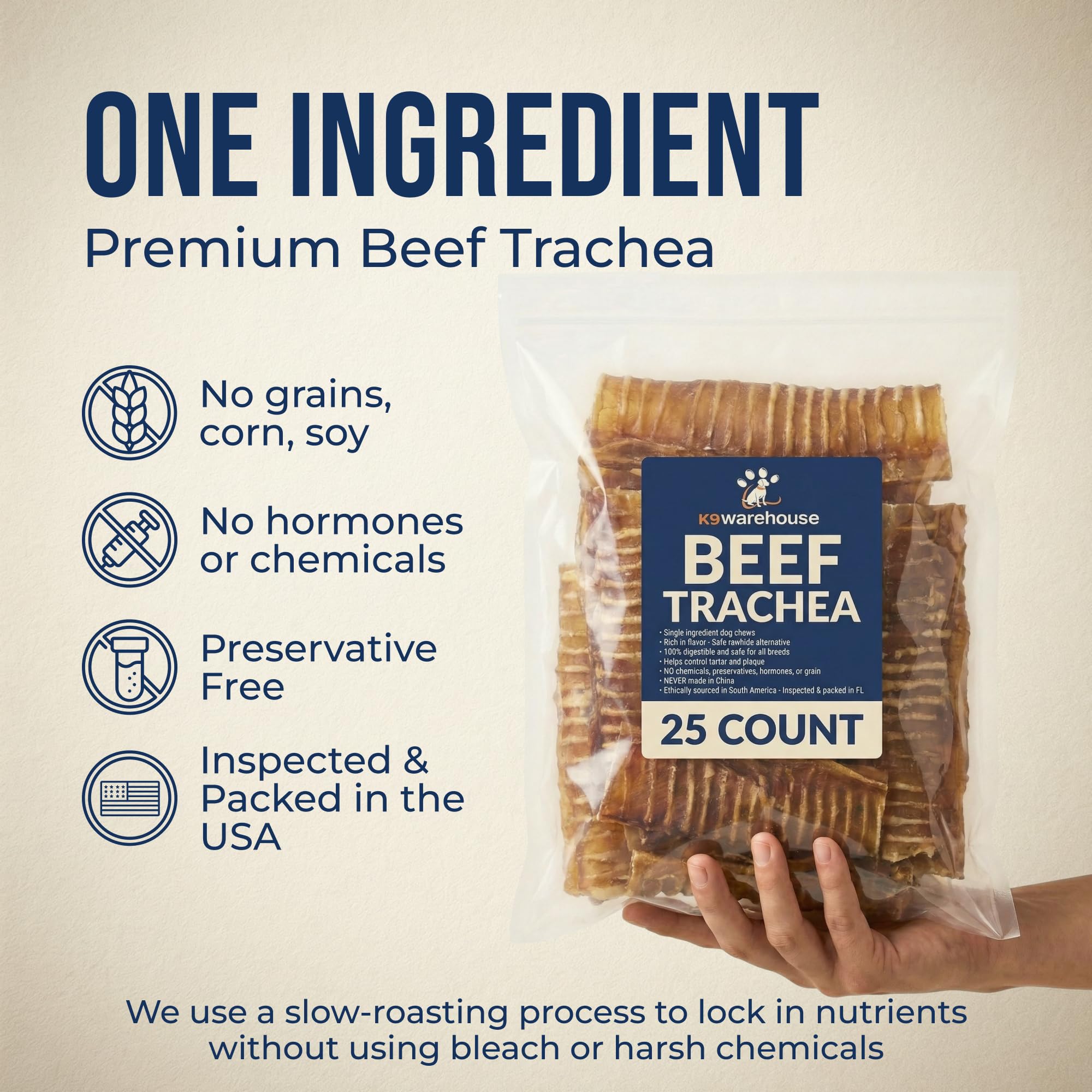 Eco-friendly, sustainable dog treat from K9warehouse trachea chews