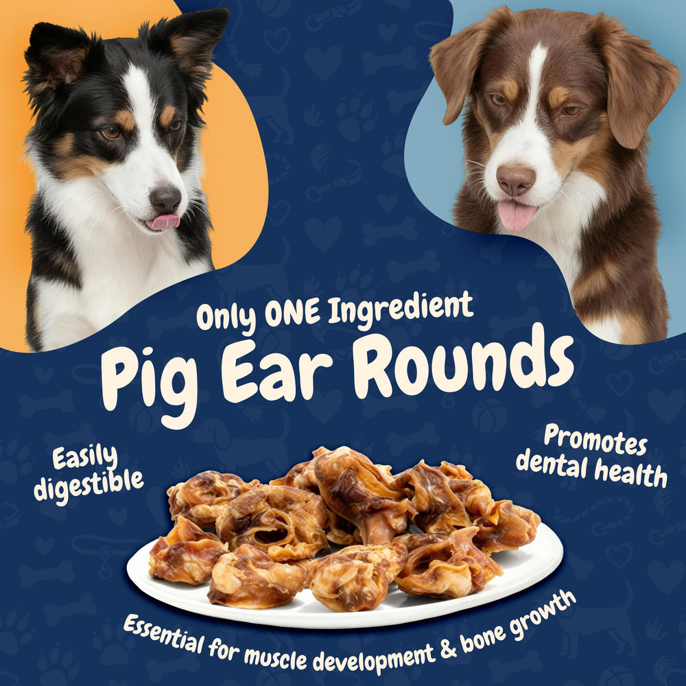 K9warehouse large dog friendly pig ears suitable for all sizes.