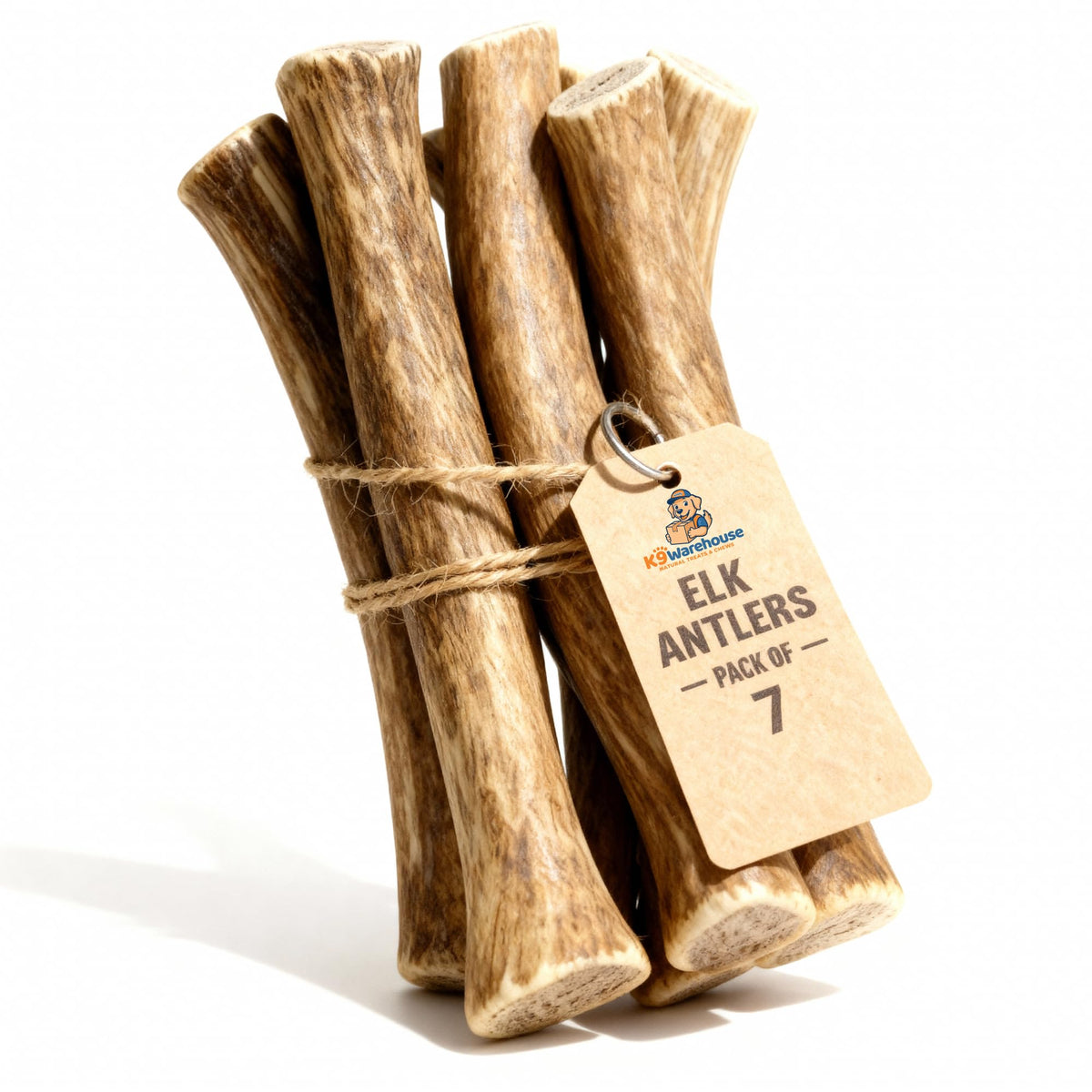 K9warehouse mixed elk antlers for large dogs visual1 close-up of rugged, long-lasting chew