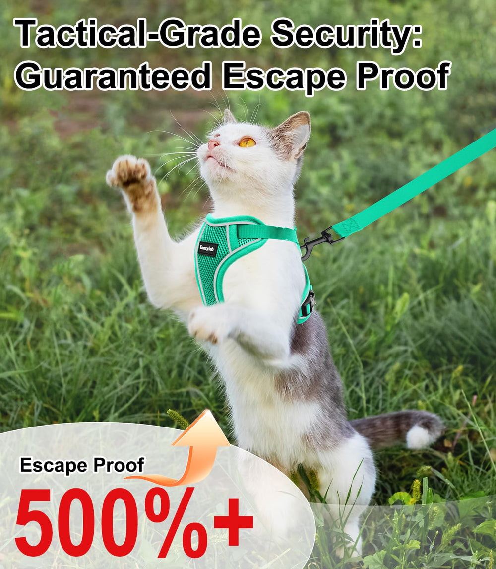Kaazylab adjustable cat harness straps provide a snug fit for kittens and adults.