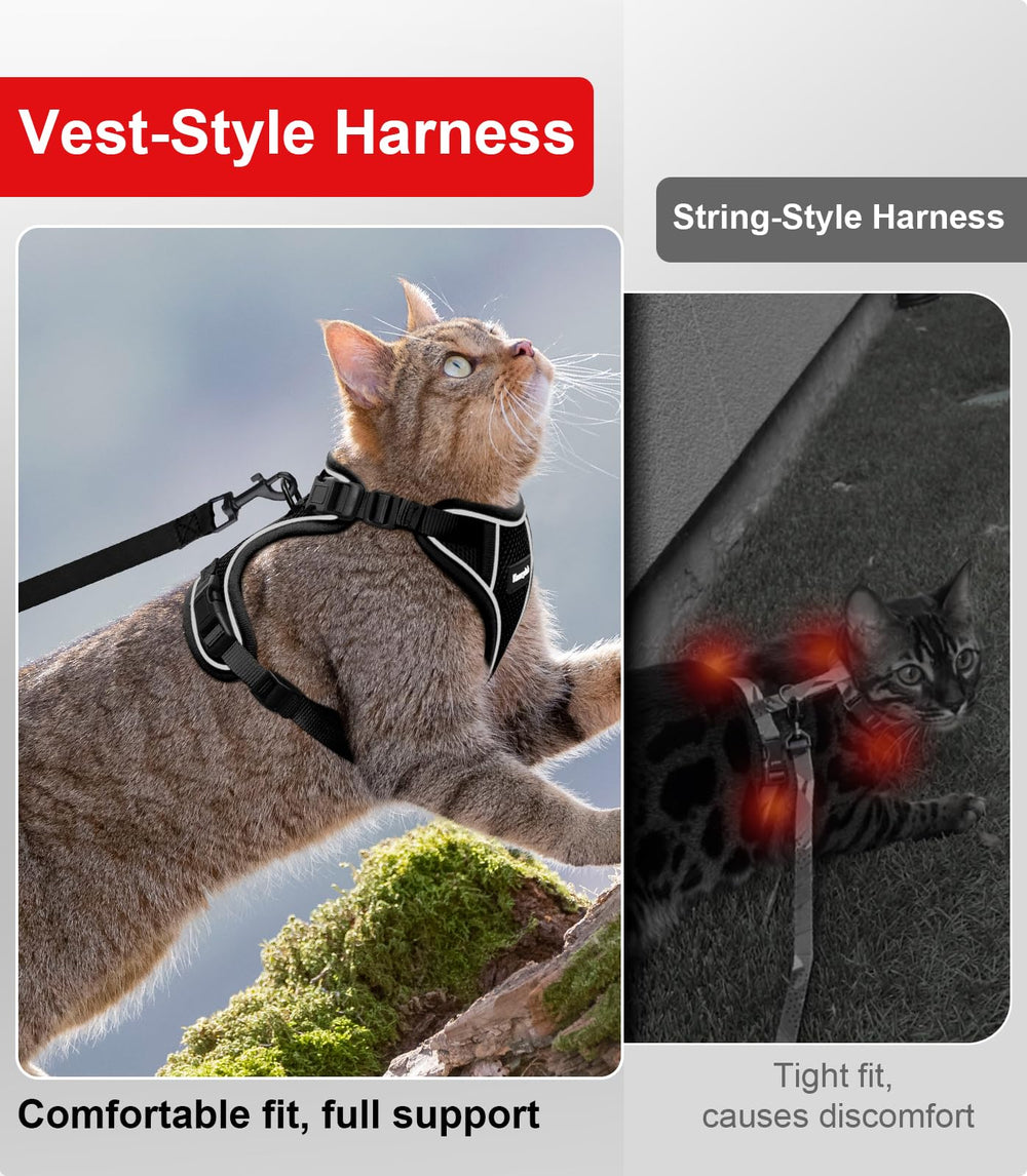 Kaazylab cat harness durable buckles and double-stitched seams for long-lasting use.
