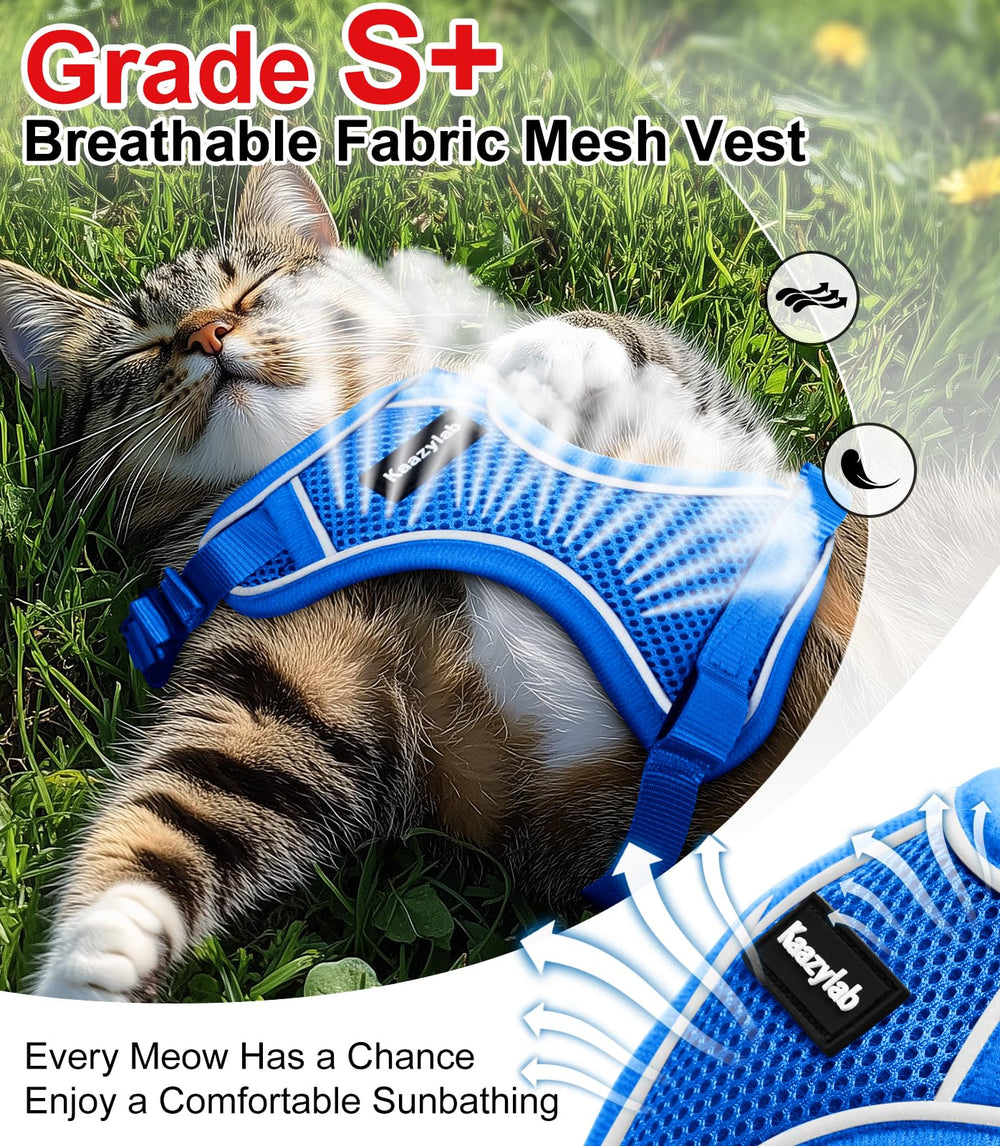 Kaazylab cat harness lightweight air mesh keeps cat cool