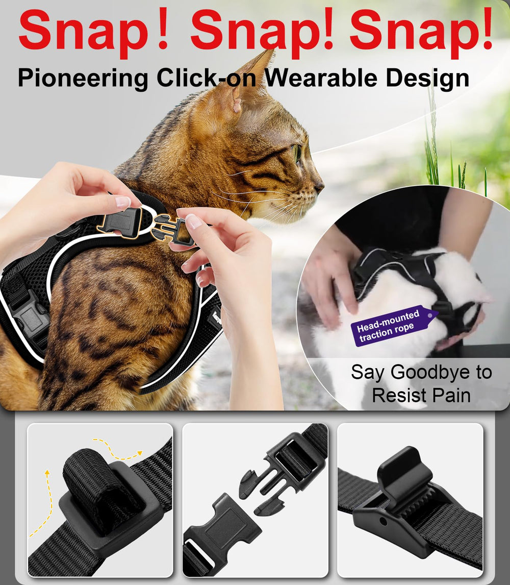 Kaazylab cat harness soft padding reduces strain for comfortable adventures.